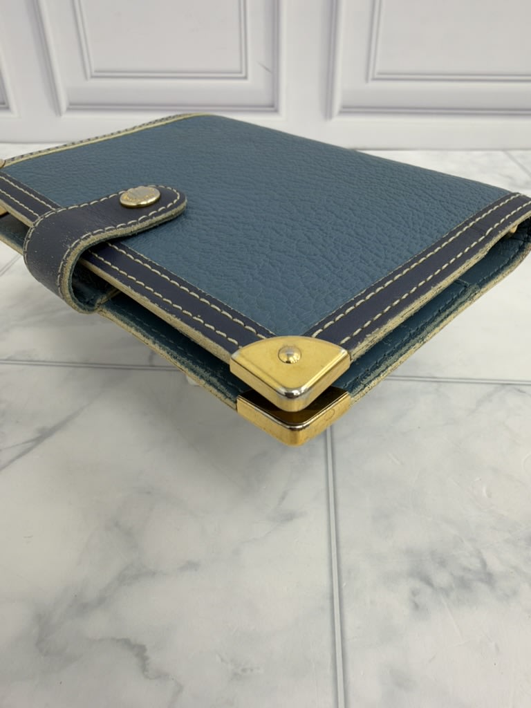 Louis Vuitton Blue Suhali Leather Agenda Cover PM