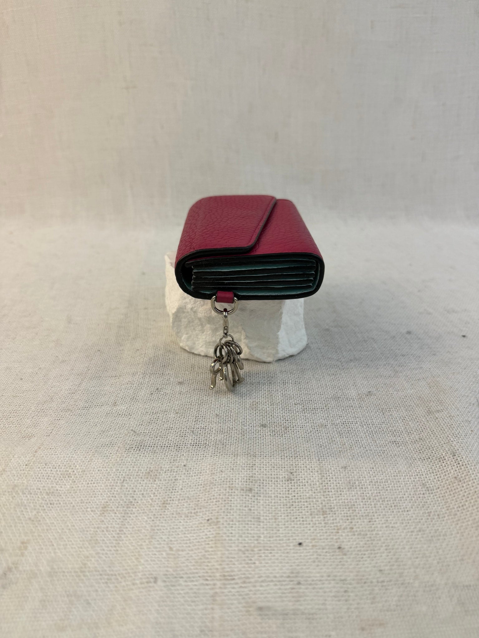 Christian Dior Pink Leather Diorissimo Compact Card Case