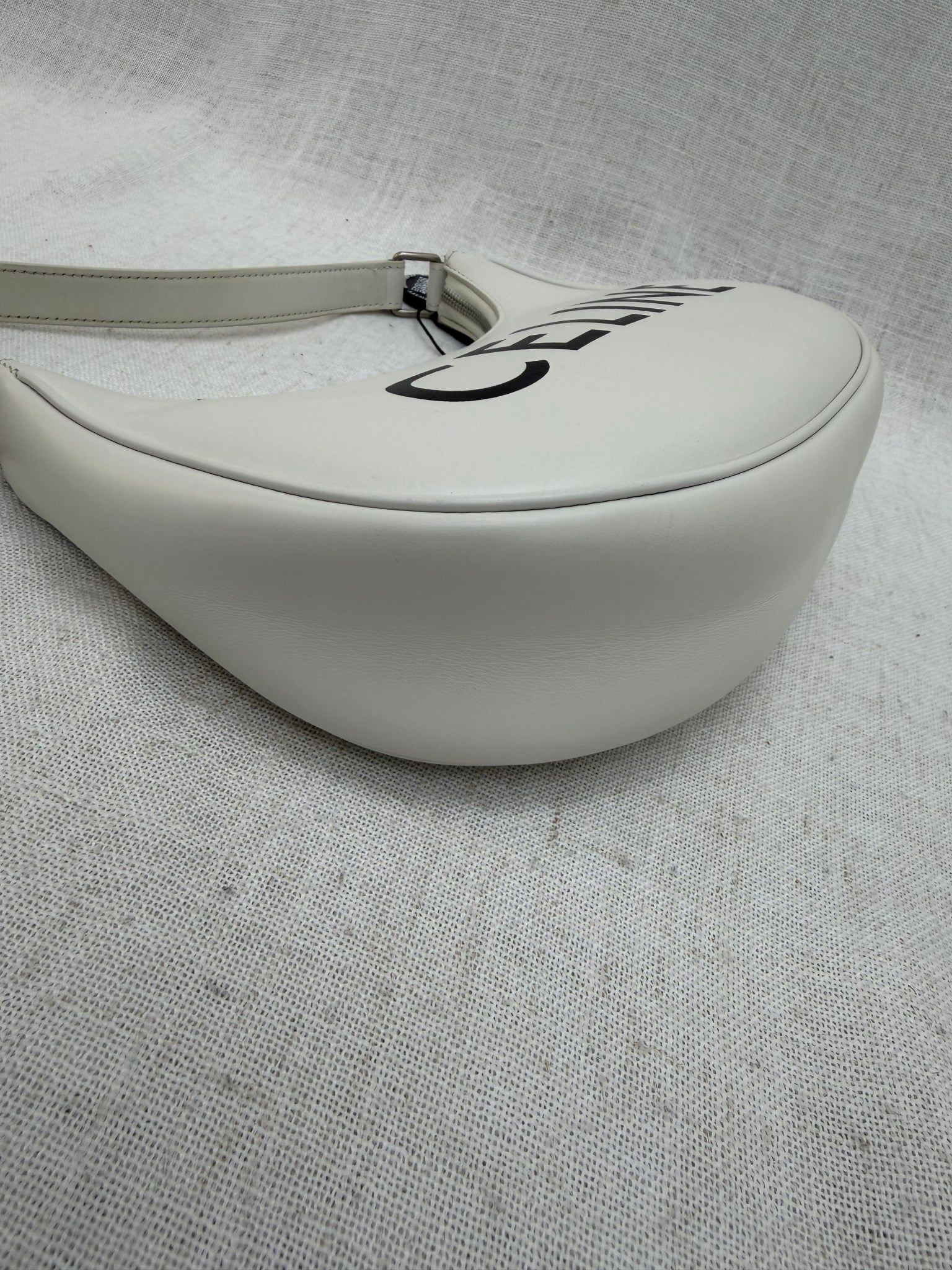 Celine White Calfskin Leather Ava Hobo Bag