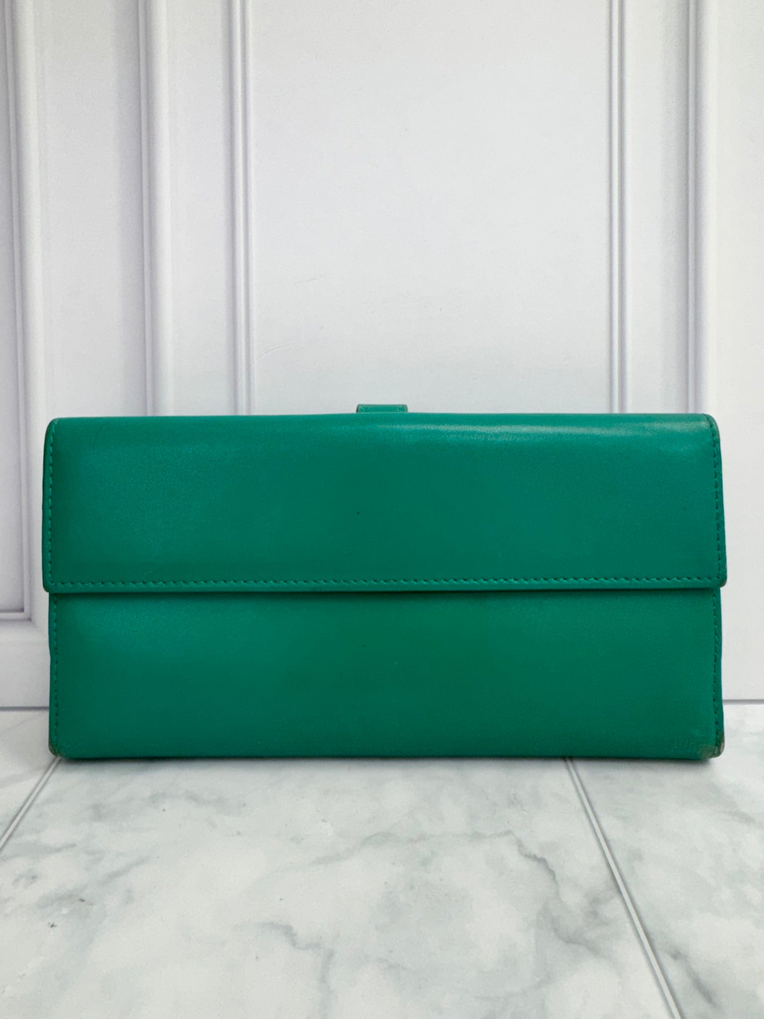 Gucci Teal Leather Jackie Long Wallet