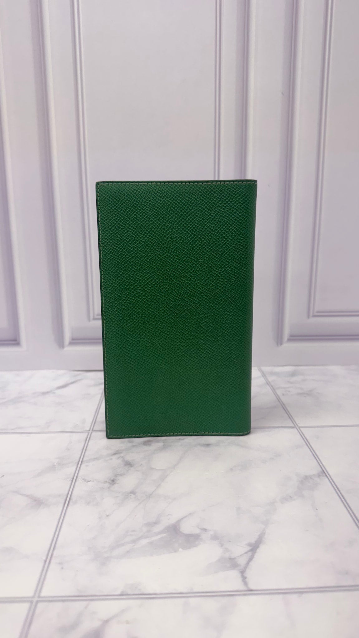 Hermes Green Epsom Leather Agenda Notebook Cover