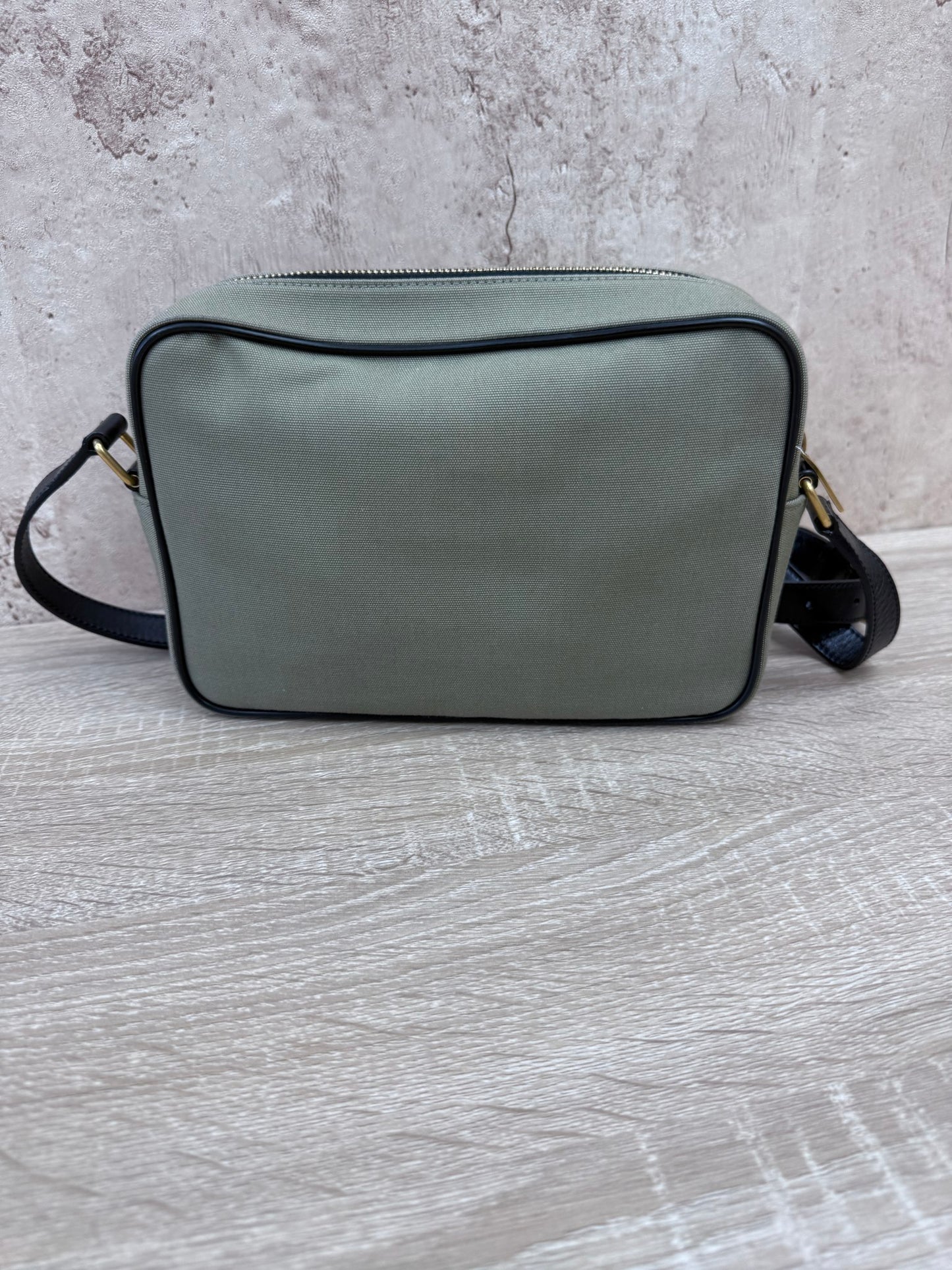 Saint Laurent YSL Green Canvas Small Camp Shoulder Bag