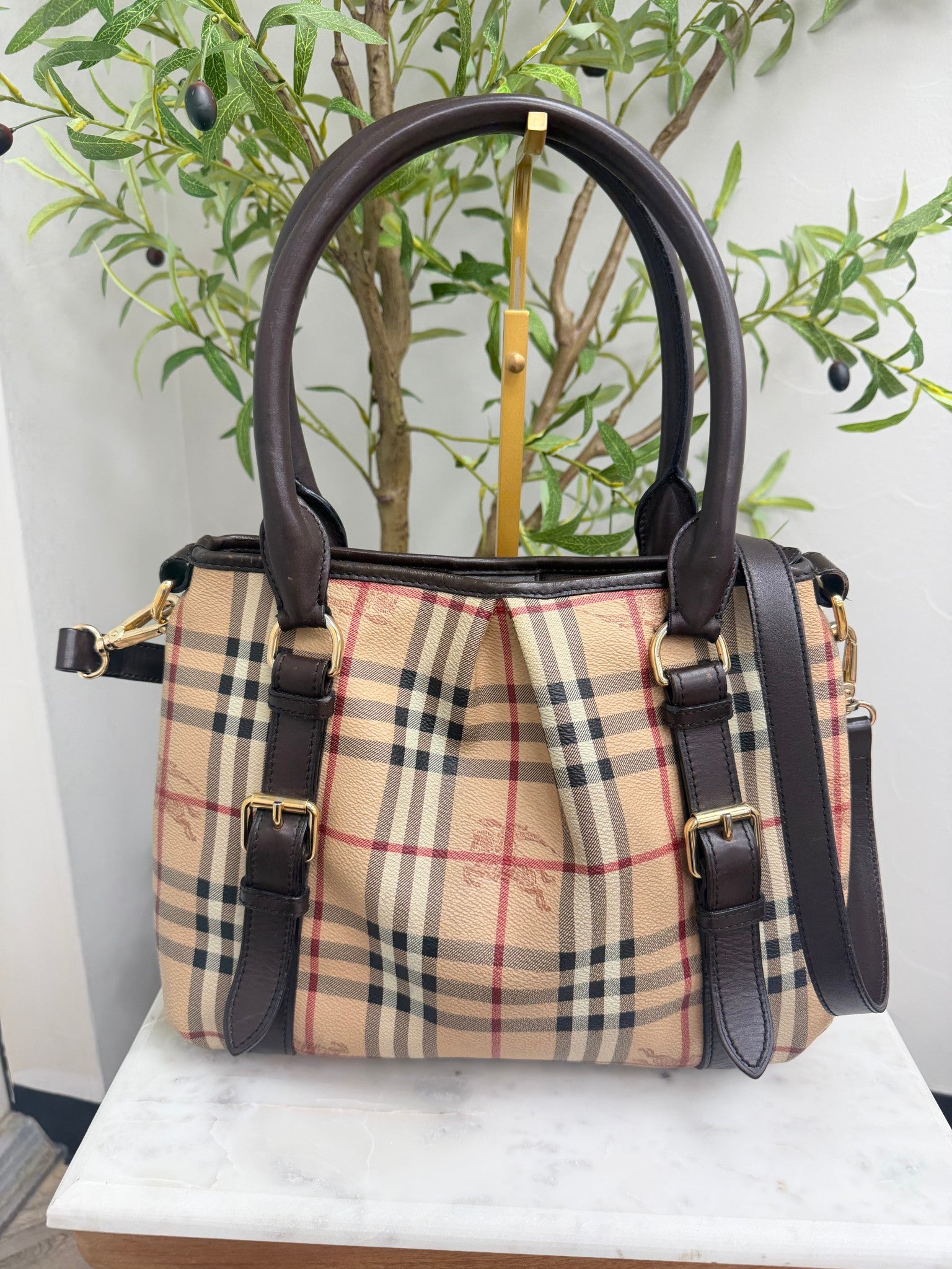 Burberry Beige Haymarket Northfield Tote