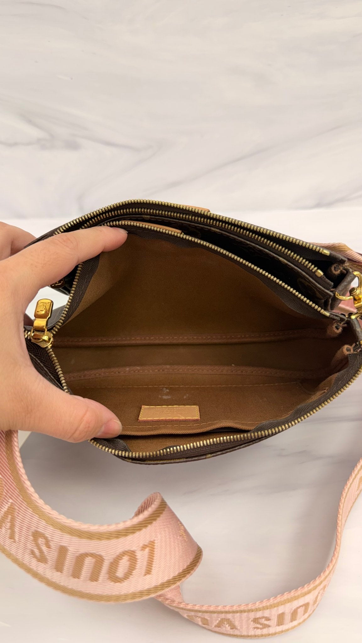 Louis Vuitton Monogram Pink Multi Pochette Crossbody Bag