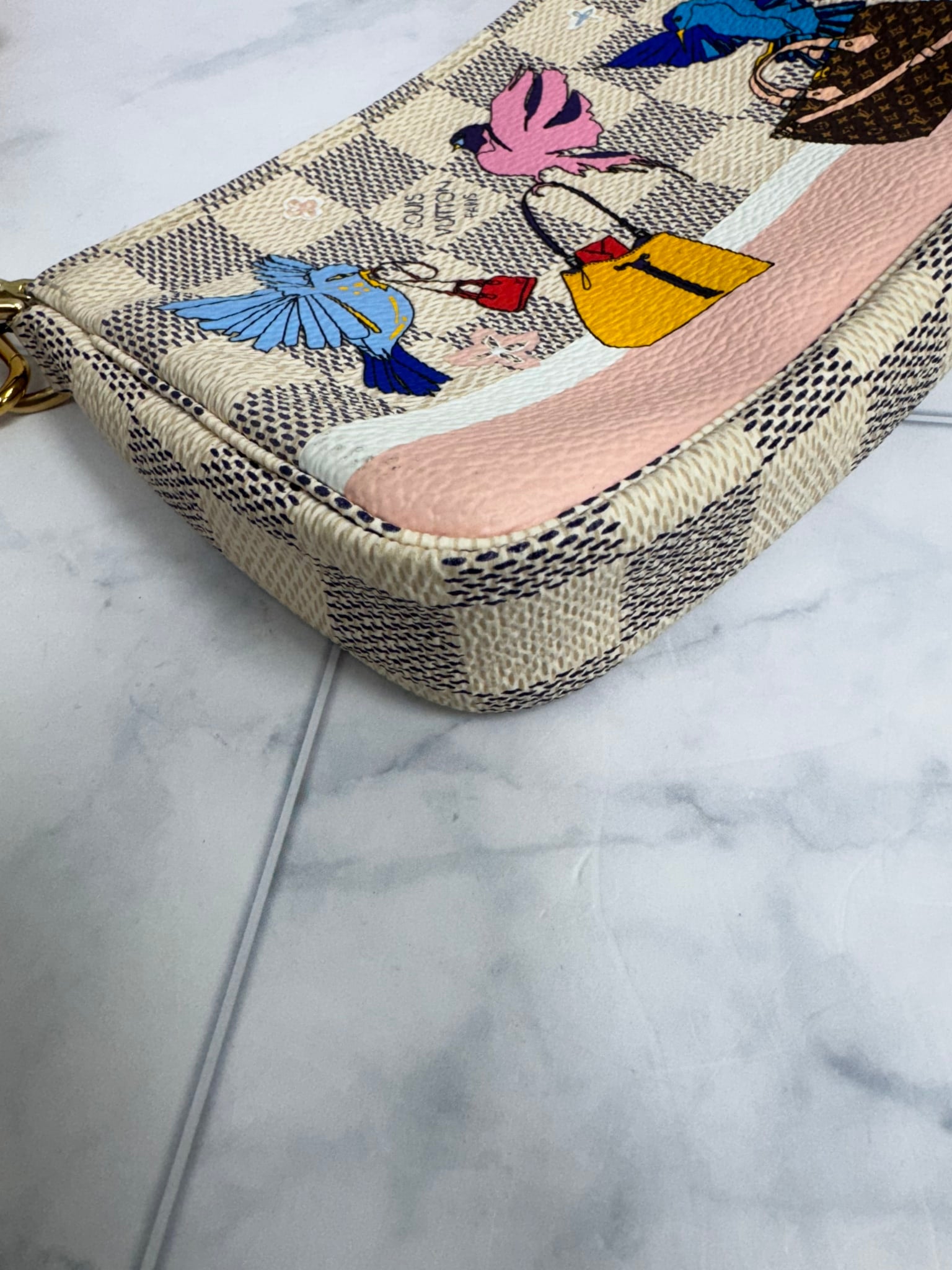 Louis Vuitton Damier Azur Christmas Animation Mini Pochette Accessories