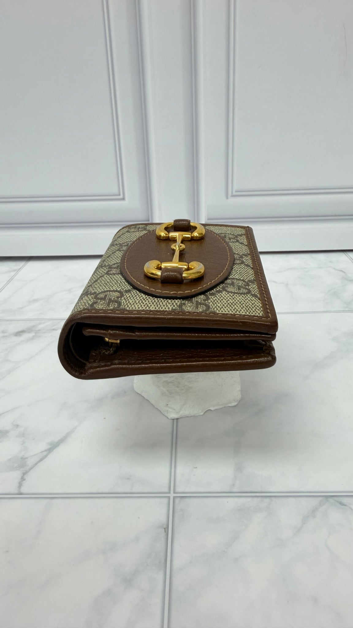 Gucci GG Supreme Horsebit Compact Wallet