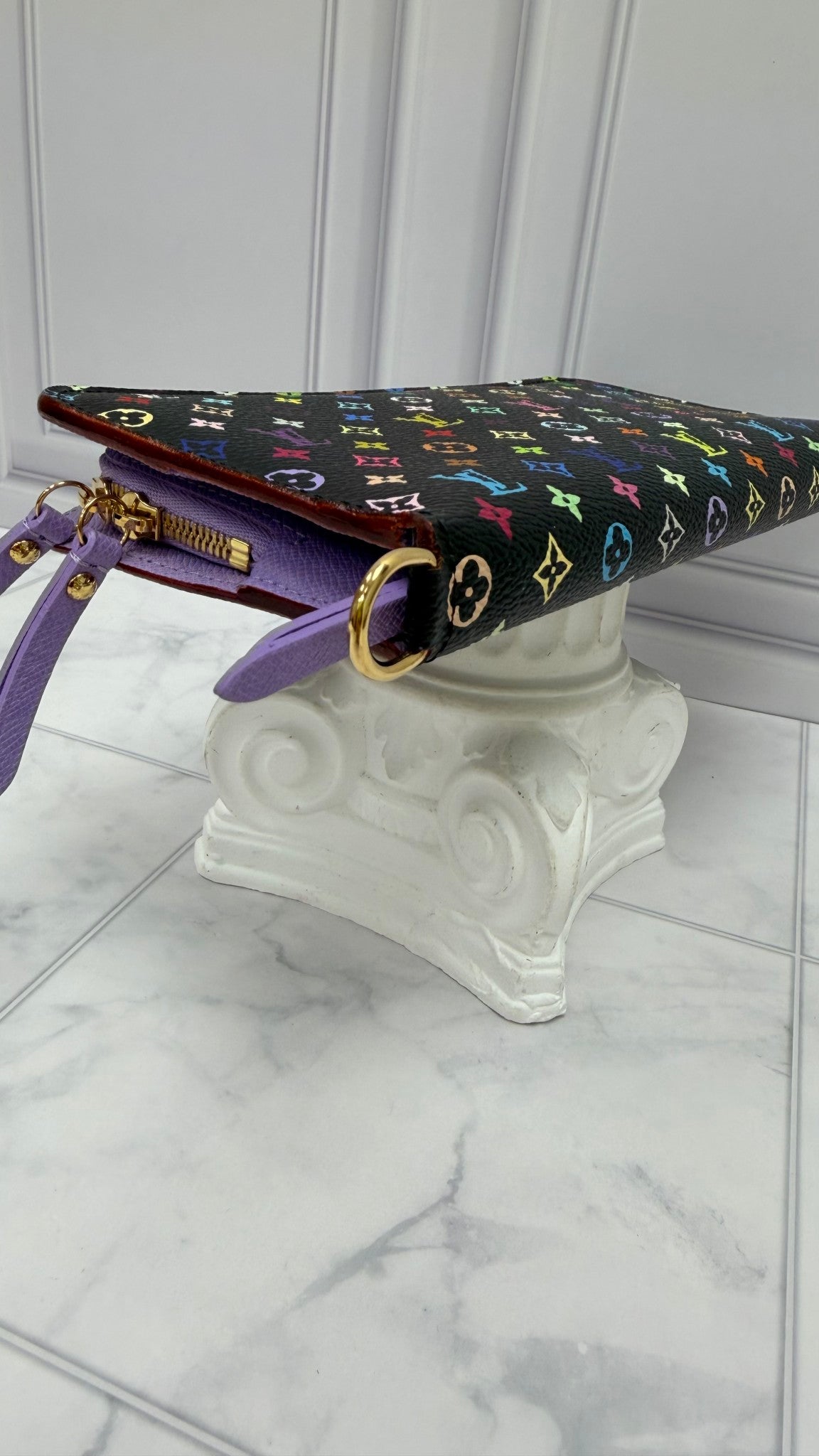 Louis Vuitton Black Multicolor Monogram & Purple Insolite Wallet