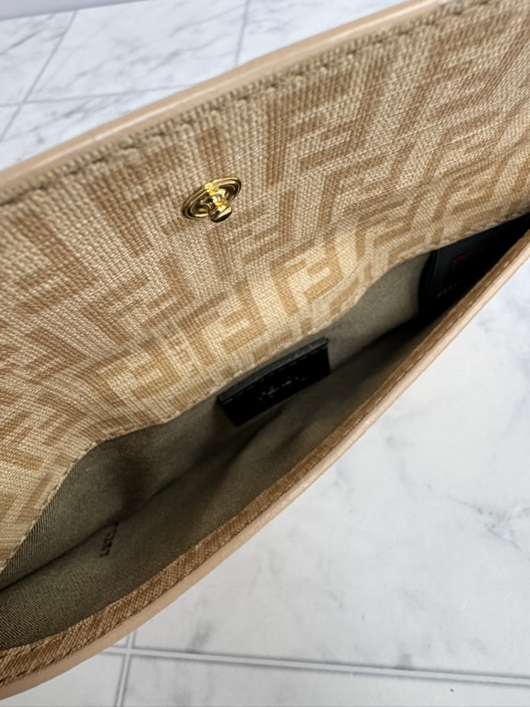 Fendi Peach Zucchino Coated Canvas Long Wallet
