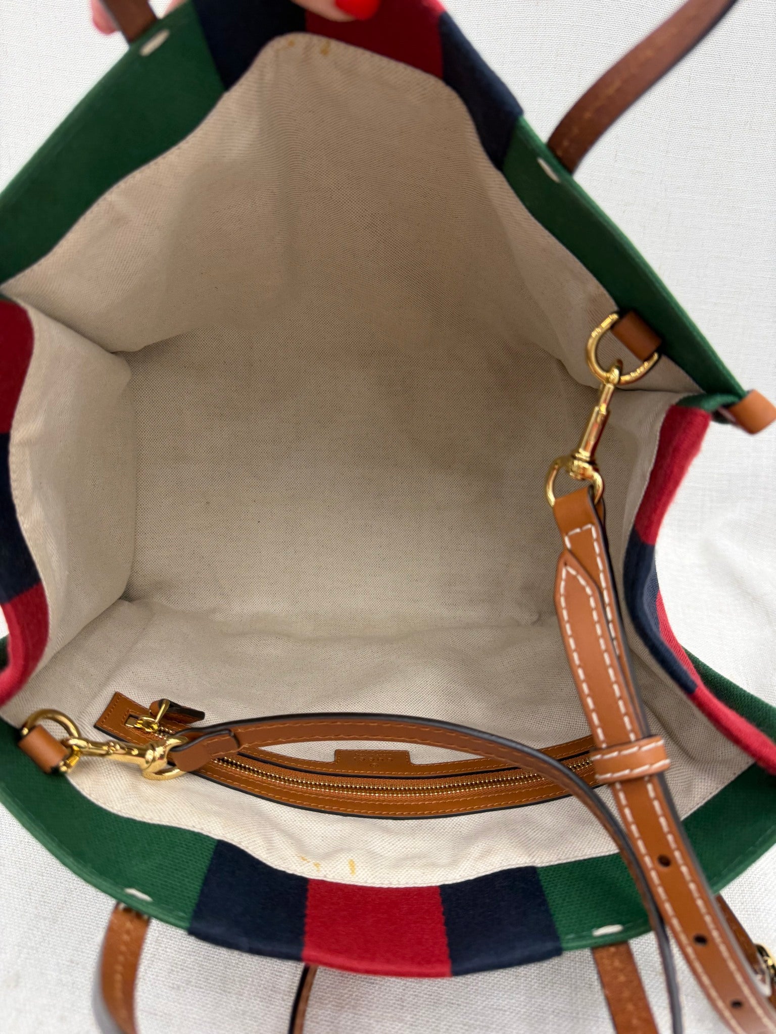 Gucci Green Canvas Web Interlocking G Tote Bag