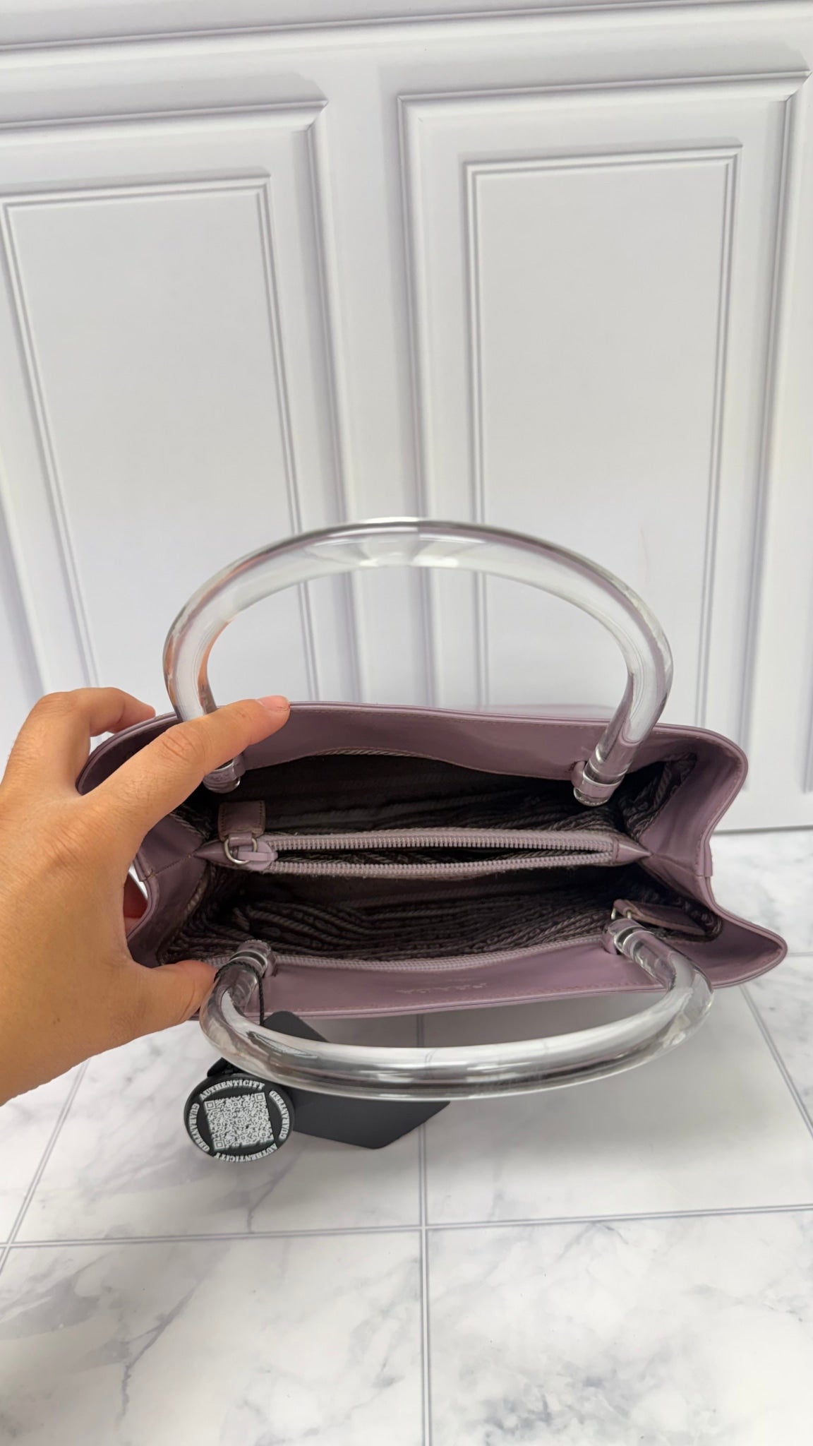 Prada Purple Patent Leather Handbag