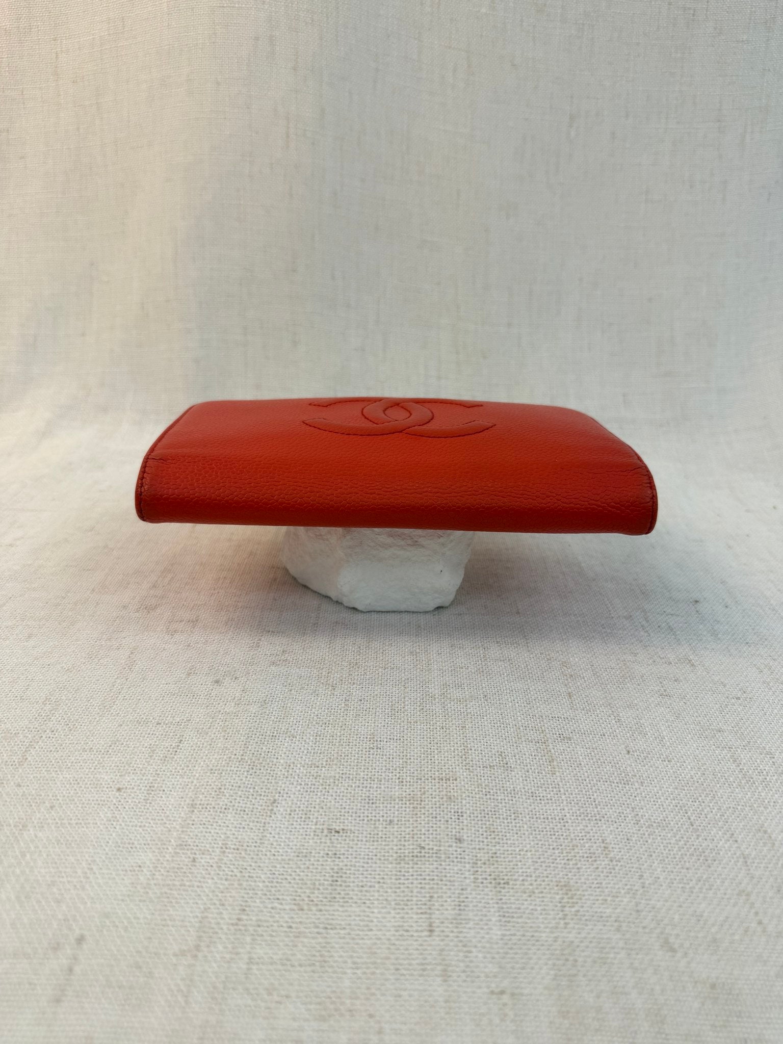 Chanel Coral Caviar Leather Timeless Long Wallet