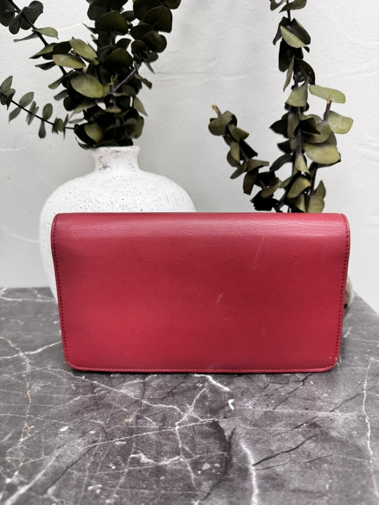 Fendi Red Leather Long Wallet