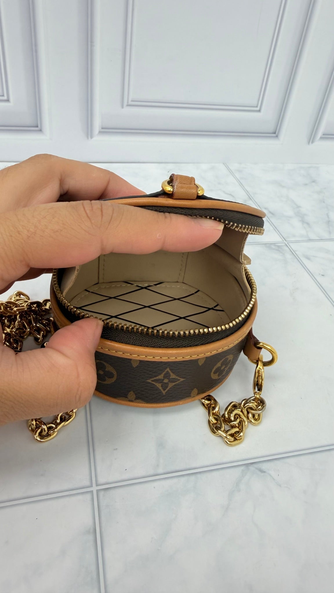 Louis Vuitton Monogram Mini Boite Chapeau Necklace Bag