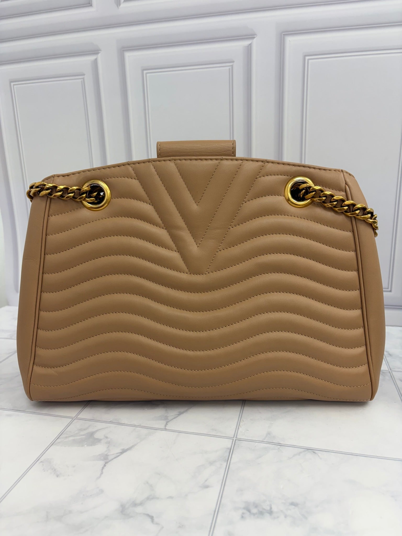 Louis Vuitton Brown Leather New Wave Chain Tote Bag