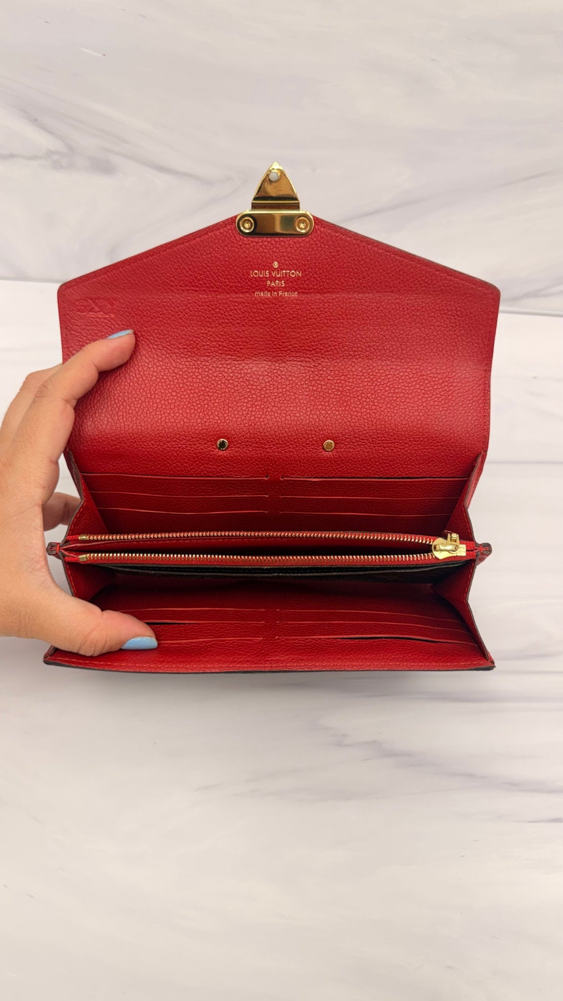Louis Vuitton Red Monogram Pallas Long Wallet