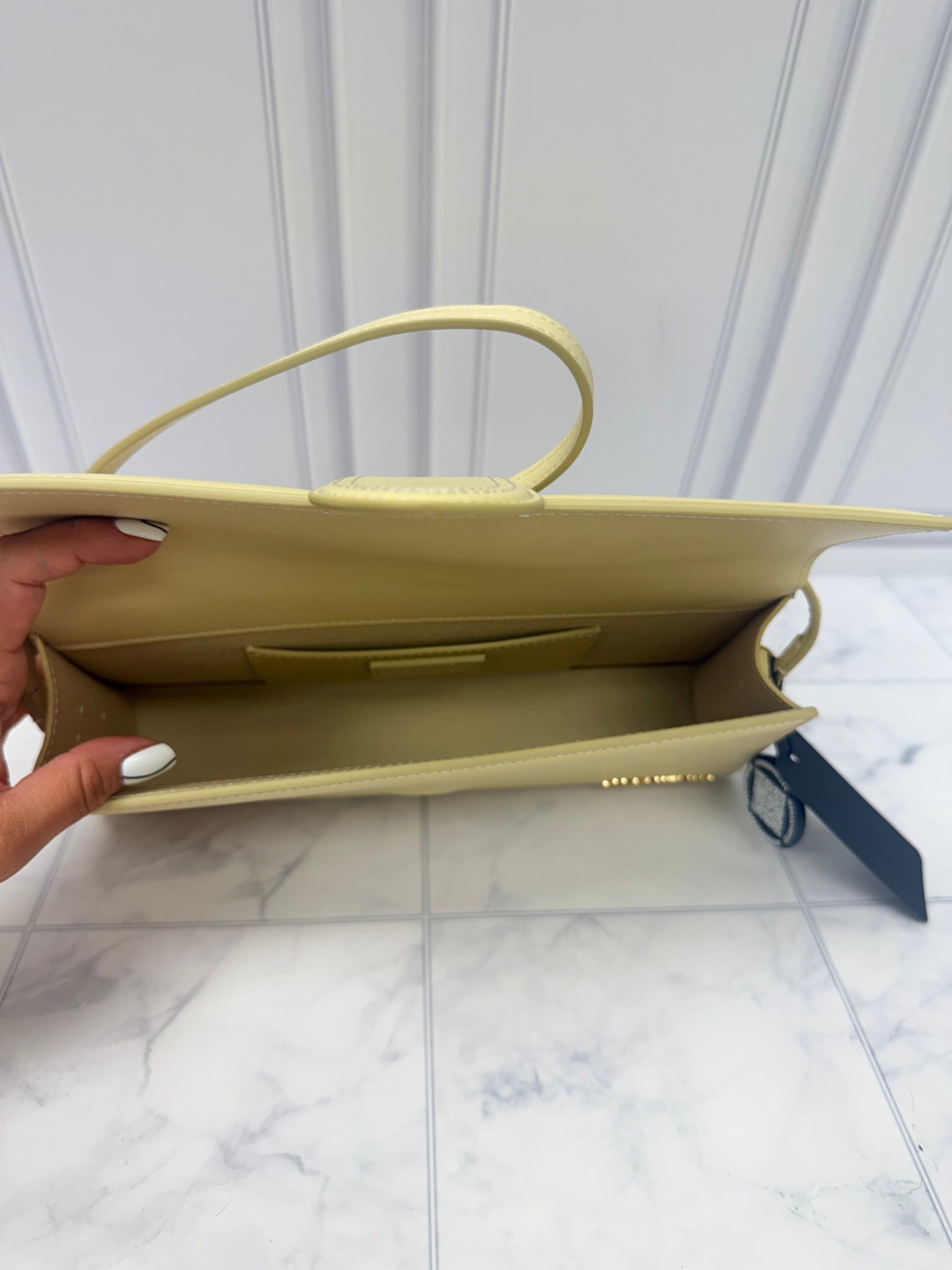 BRAND NEW - Jacquemus Creme Leather Le Bambino Long Shoulder Bag