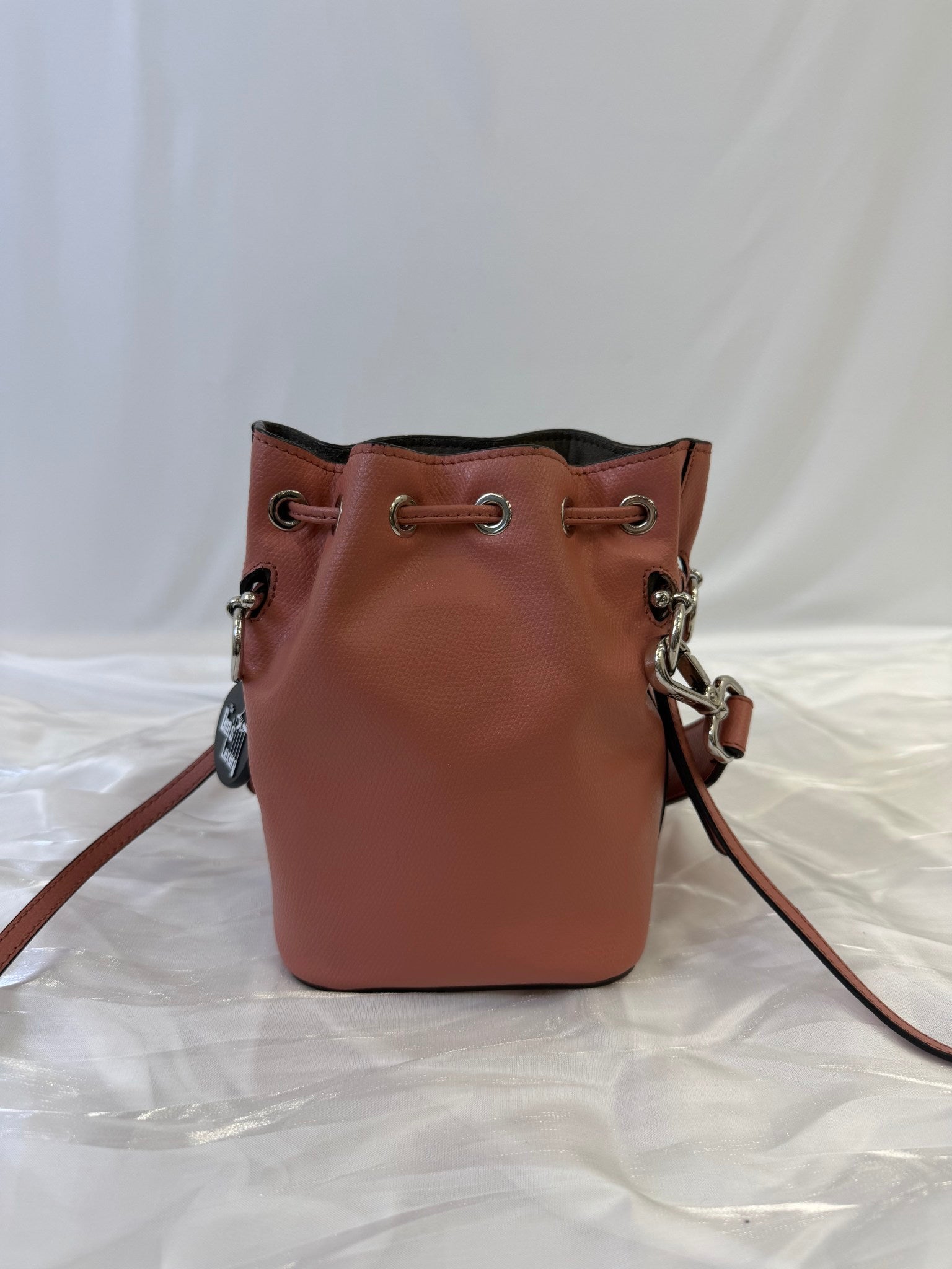 Fendi Peach Leather Mini Tressor Bucket Bag
