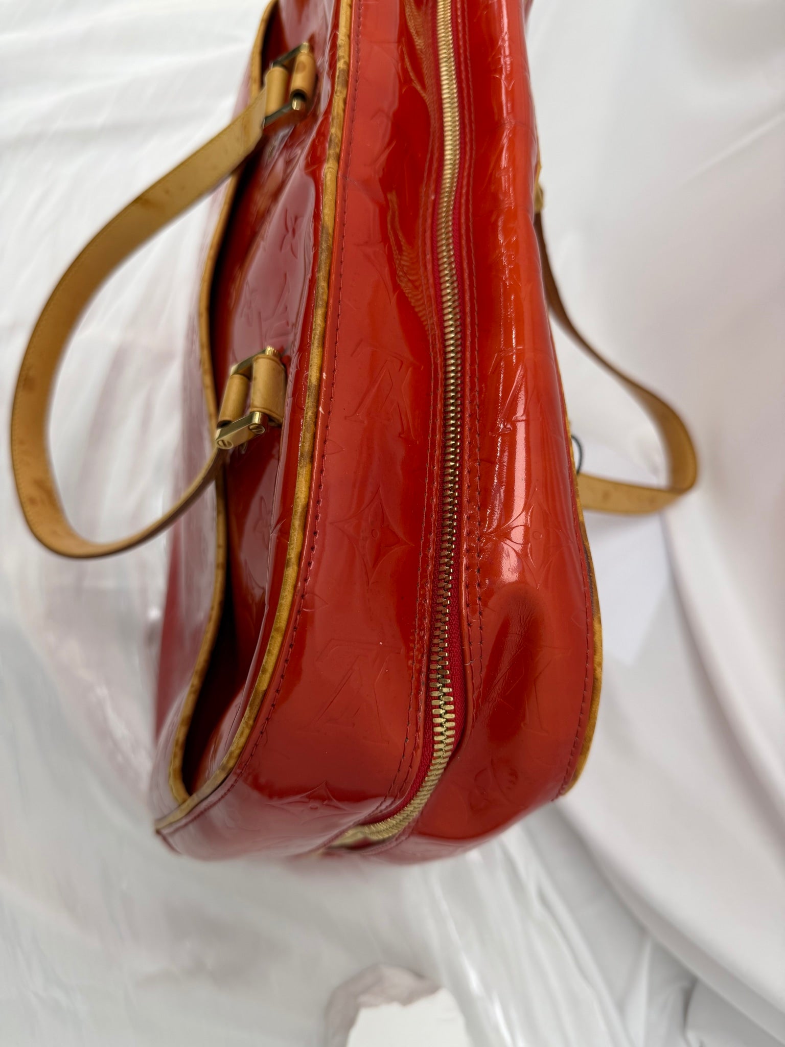 Louis Vuitton Red Vernis Sutton Shoulder Bag