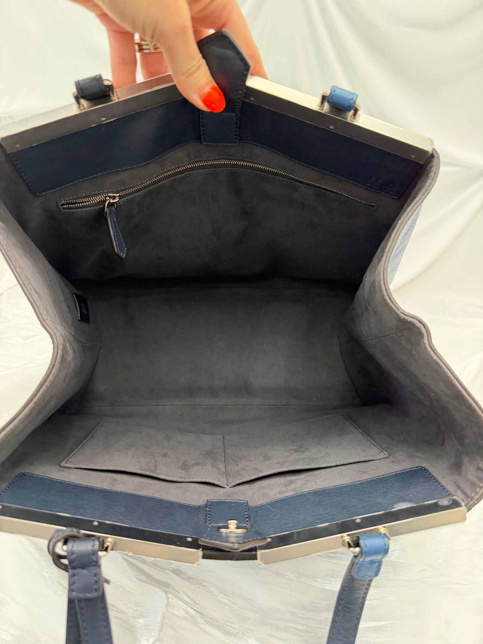 Fendi Bicolor Blue Leather 3Jours Tote Bag