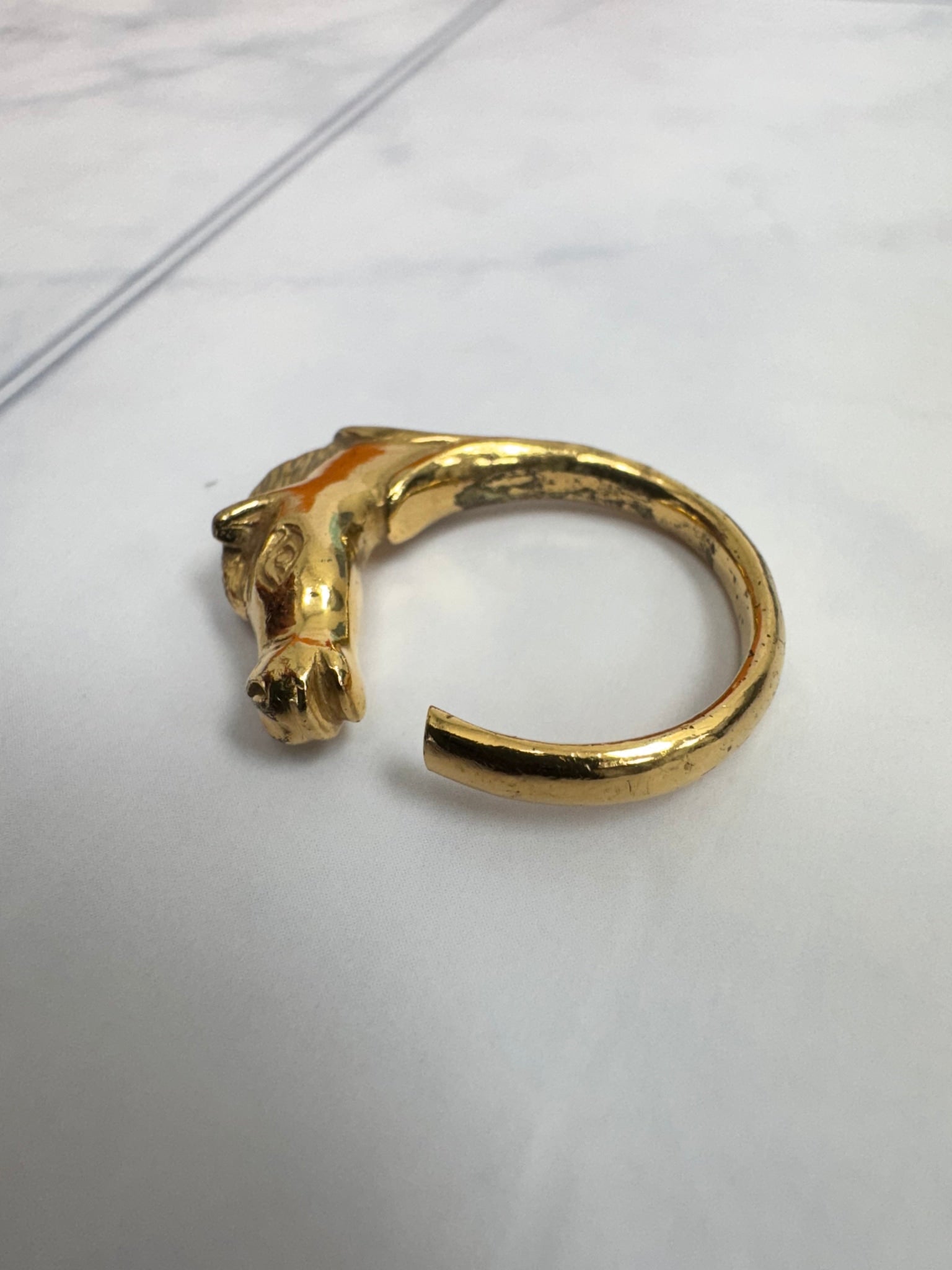 Hermes Gold Cheval Horse Head Ring