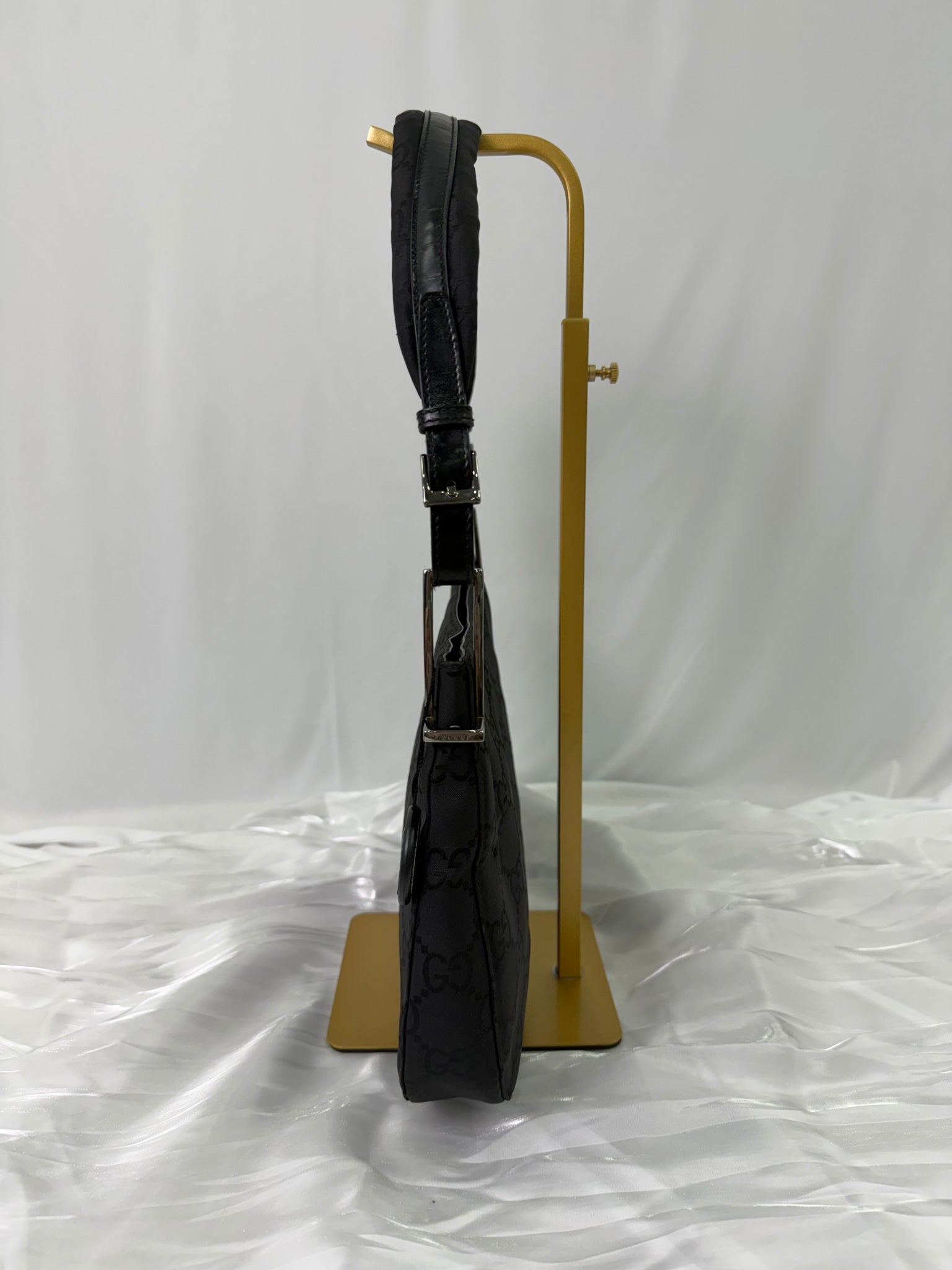 Gucci Black Nylon GG Print Shoulder Bag