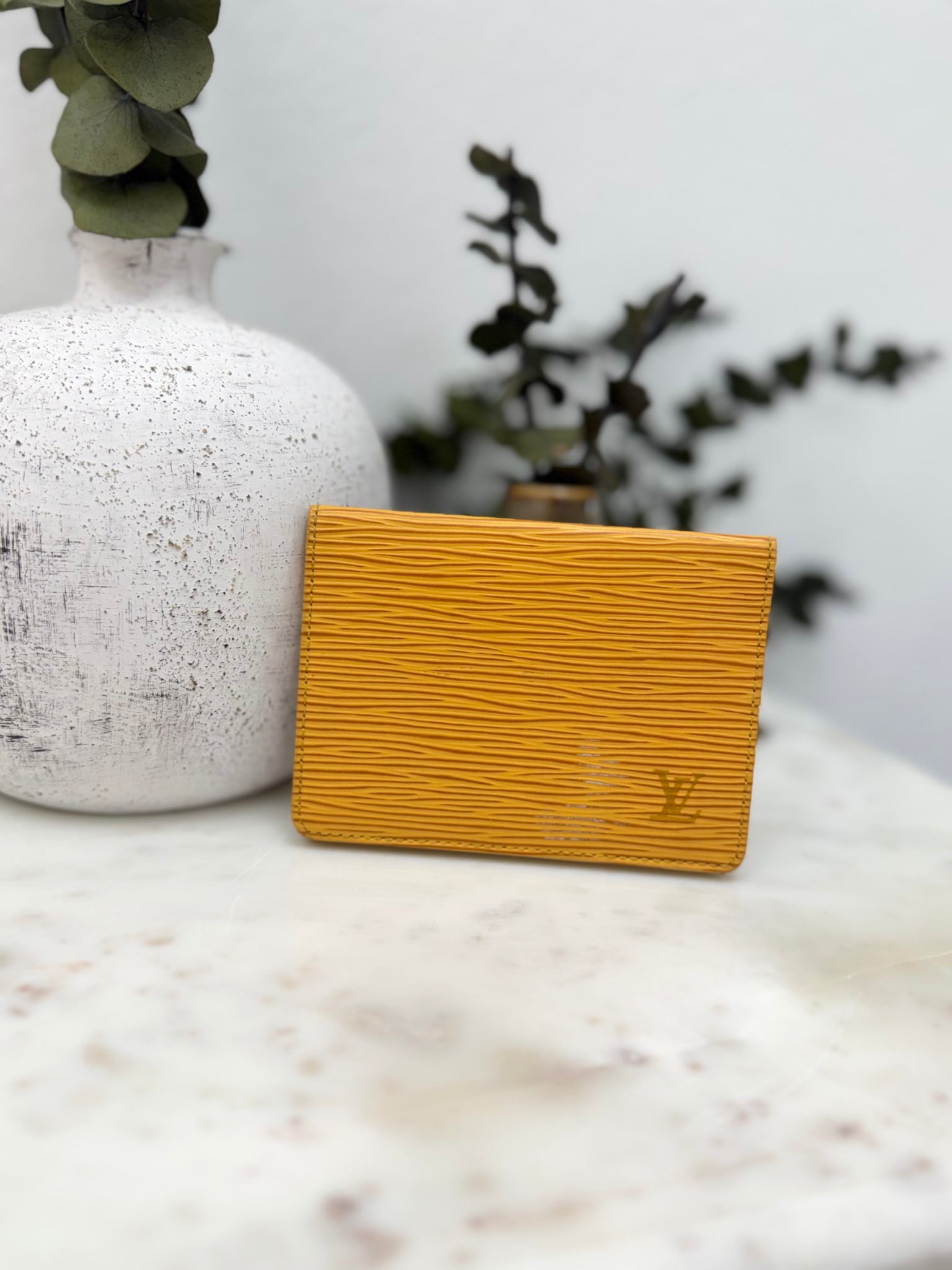 Louis Vuitton Yellow Epi Leather ID Case