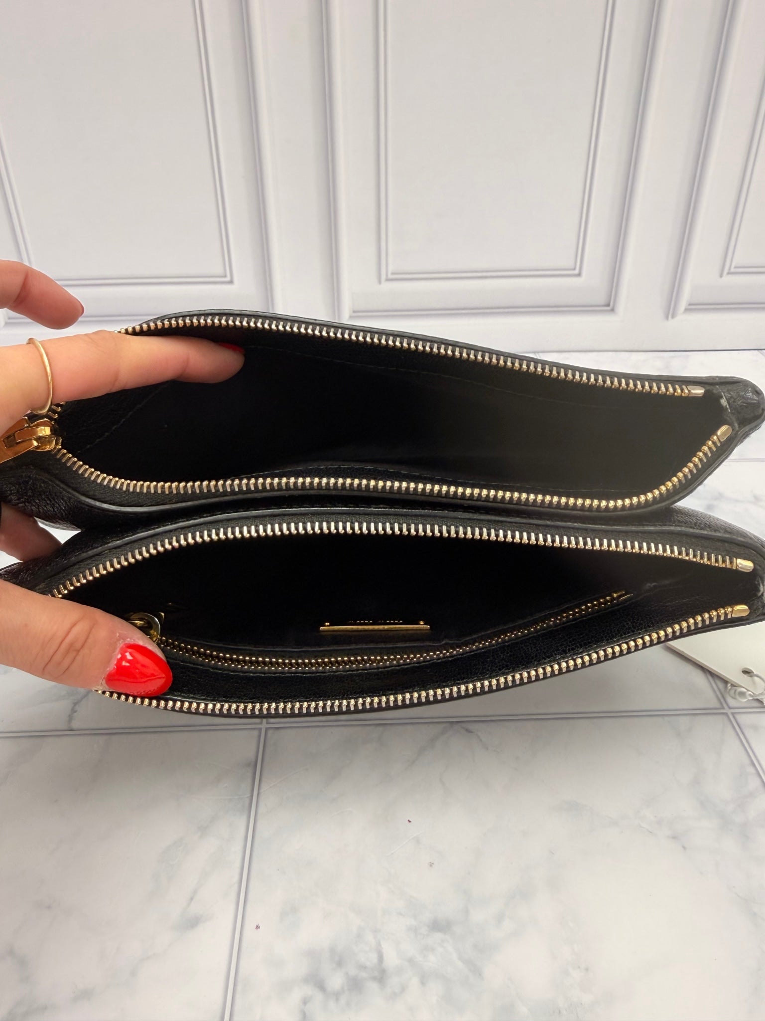 Miu Miu Black Textured Calfskin Double Zip Crossbody