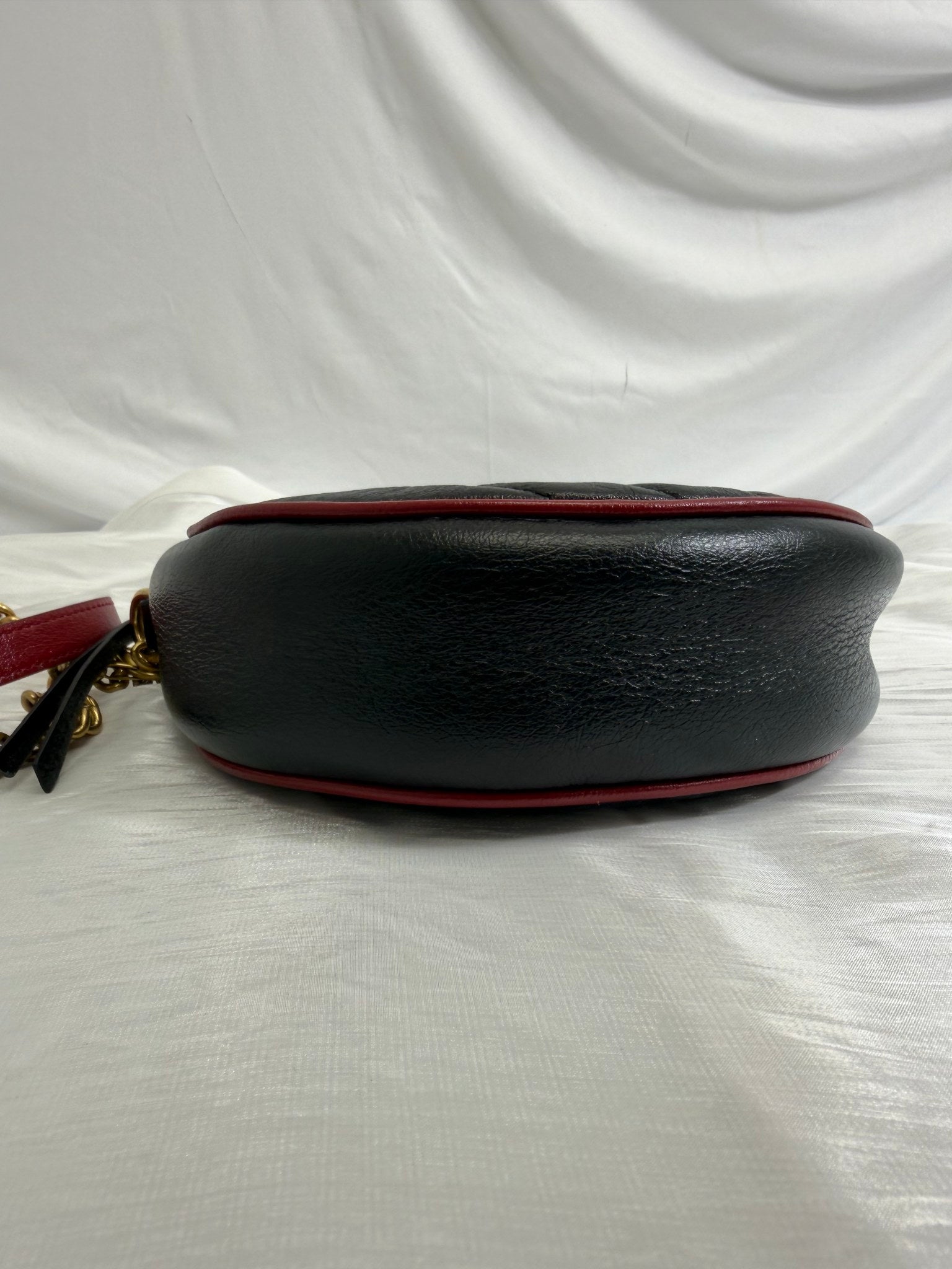 Gucci GG Marmont Black Leather Round Crossbody