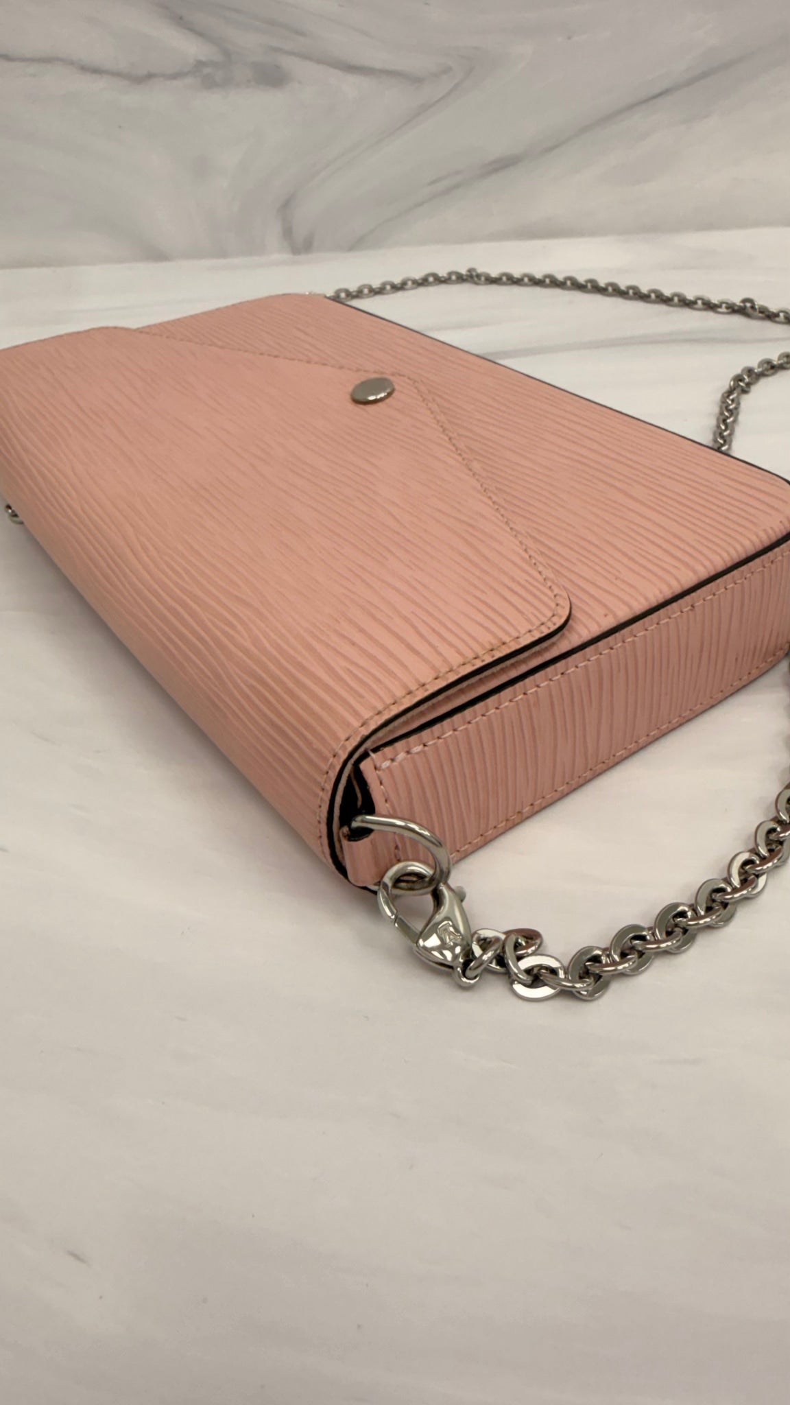 Louis Vuitton Pink Epi Leather Pochette Felicie Chain Crossbody Bag