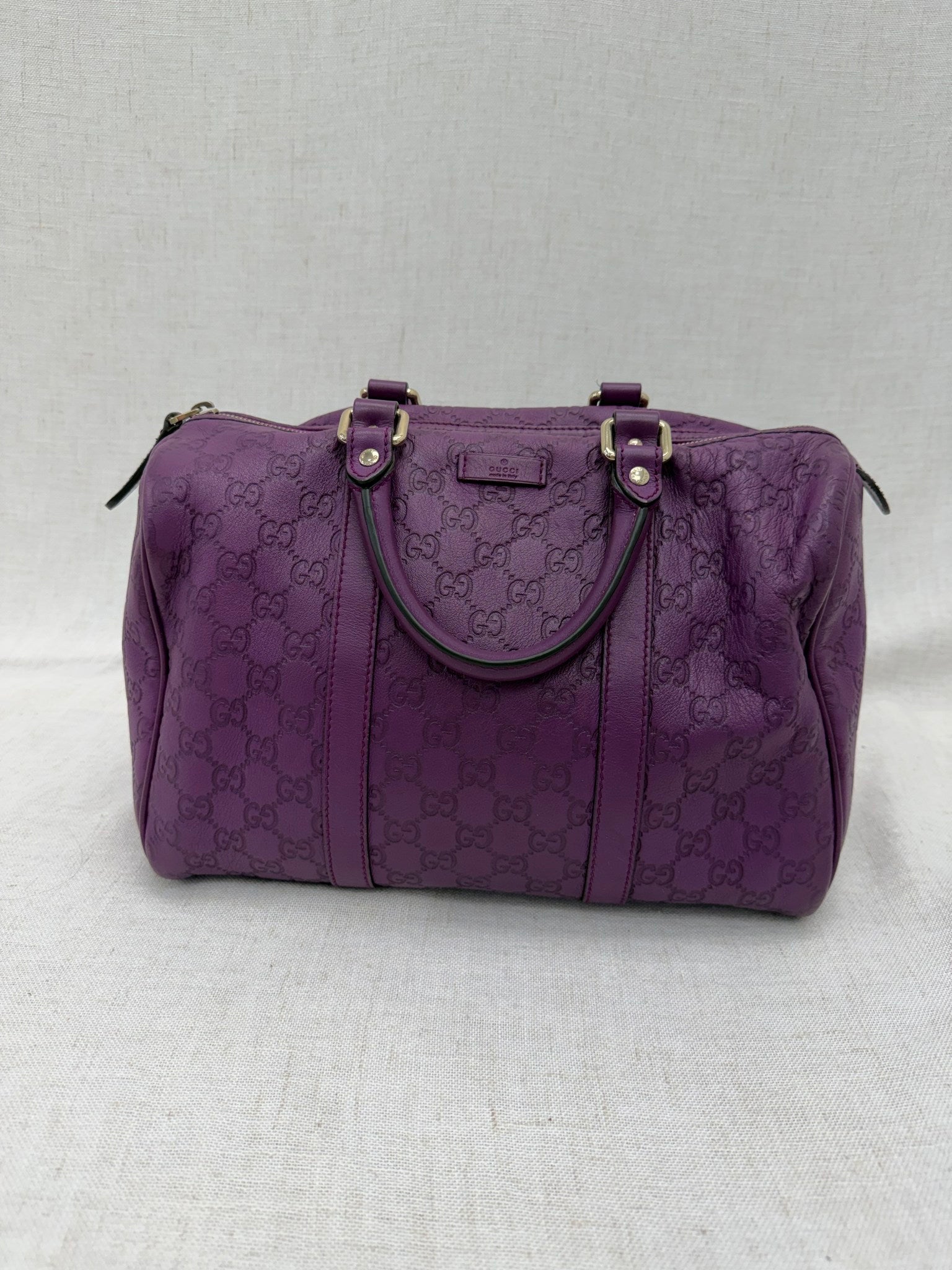Gucci Purple Guccissima Medium Joy Boston Bag