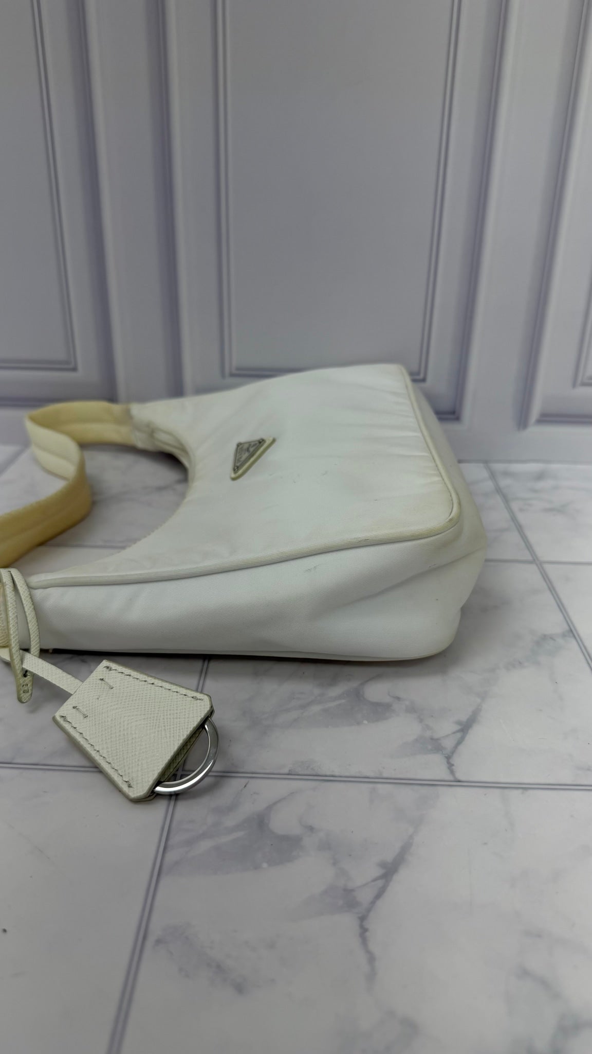 Prada White Nylon Re Edition 2000 Shoulder Bag