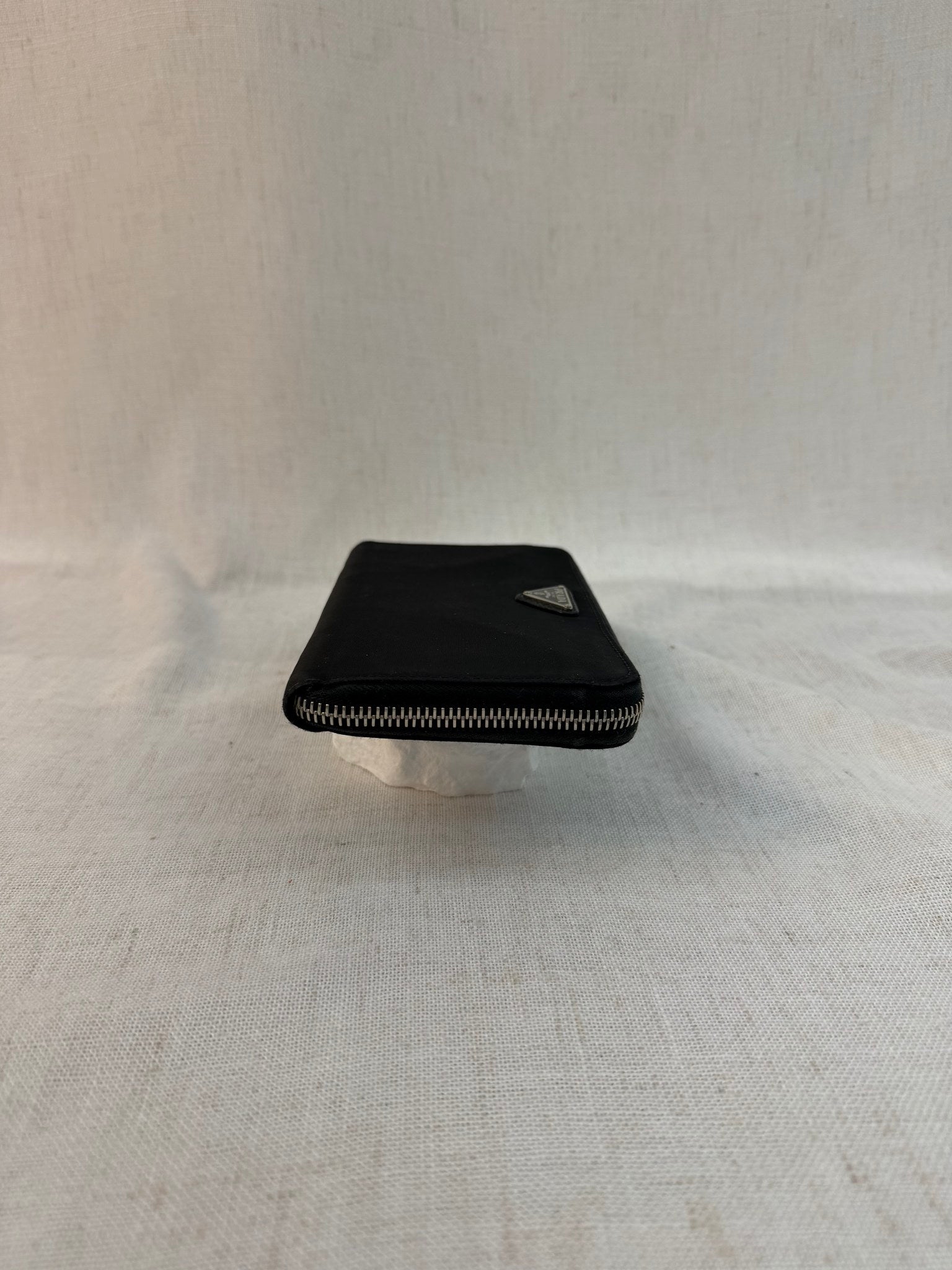 Prada Black Nylon Tessuto Zip Around Wallet