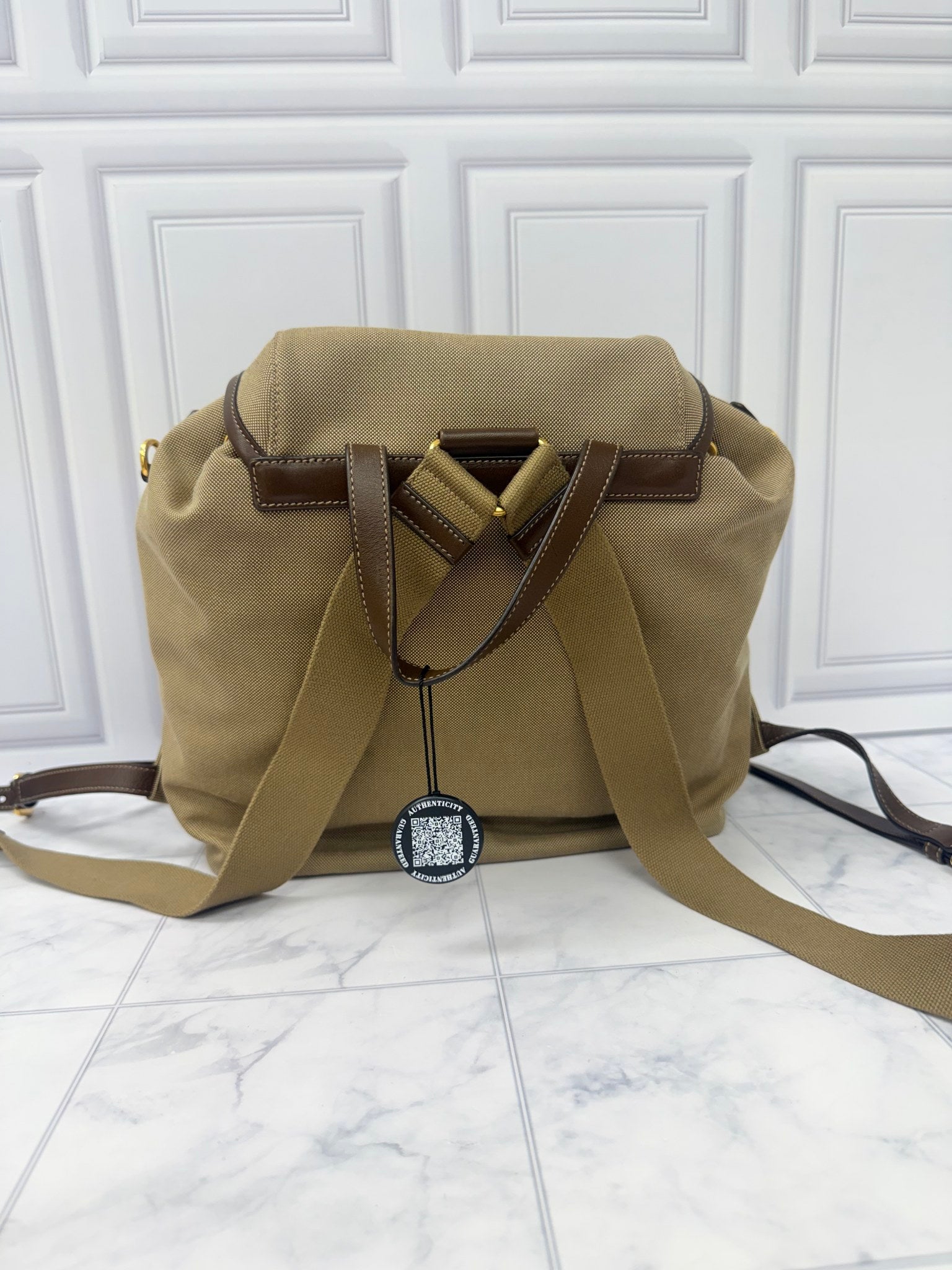 Prada Beige Canvas Milano Backpack