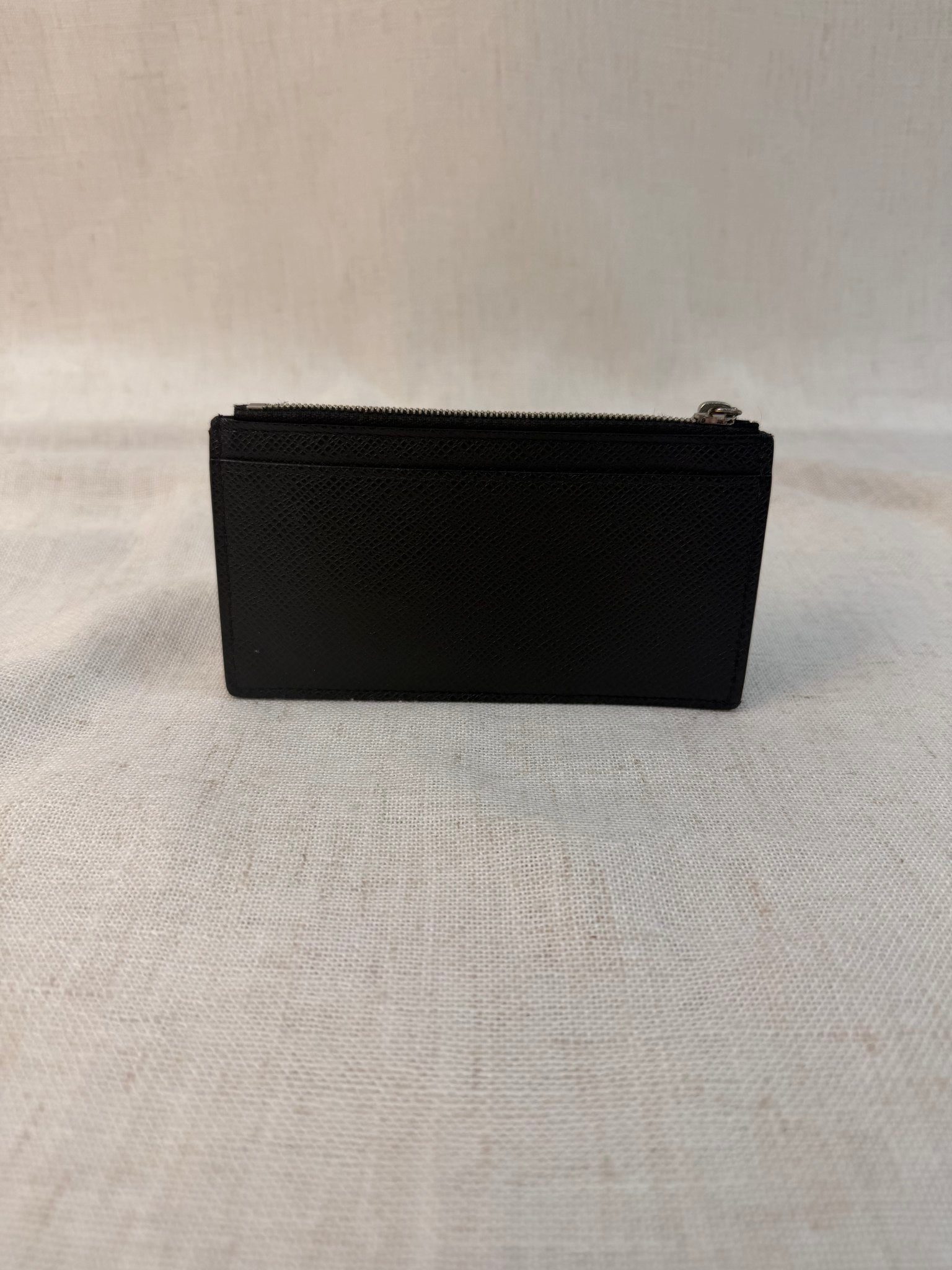 Louis Vuitton Black Leather Zip Card Case