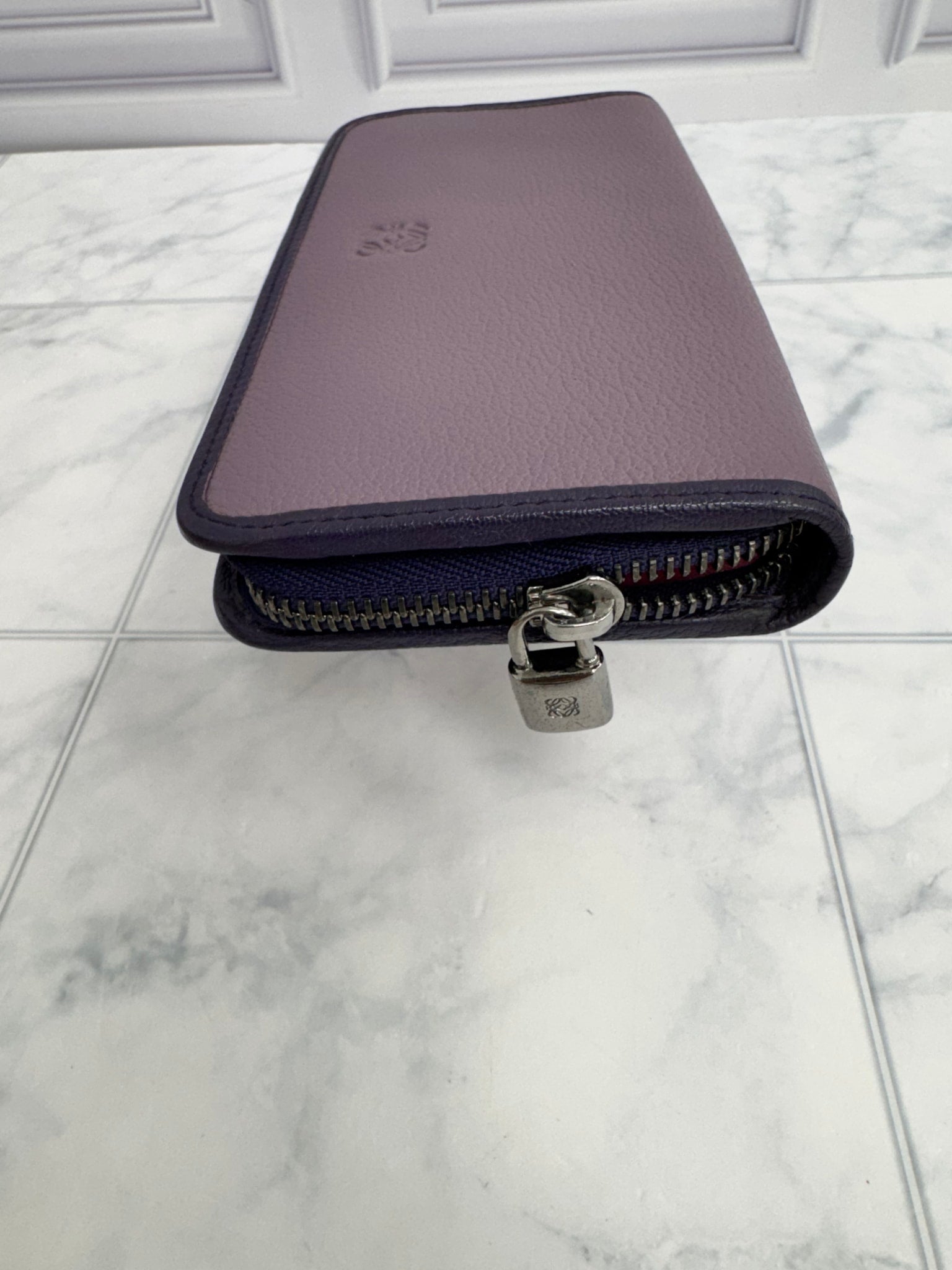 Loewe Purple Leather Zippy Wallet