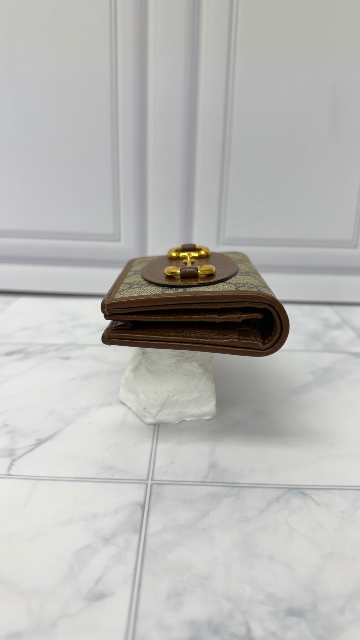Gucci GG Supreme Horsebit Compact Wallet