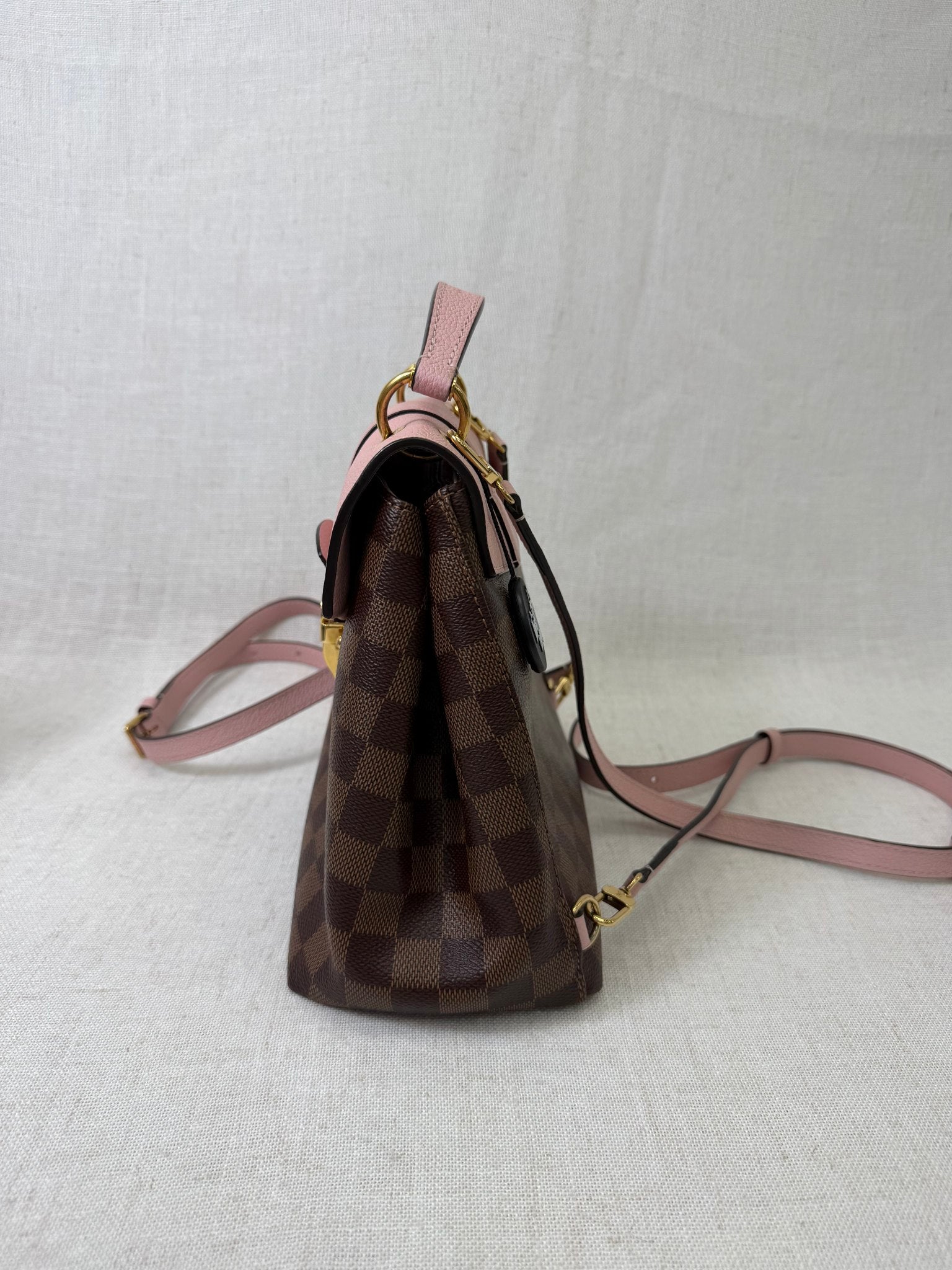 Louis Vuitton Pink Damier Ebene Canvas Clapton Backpack
