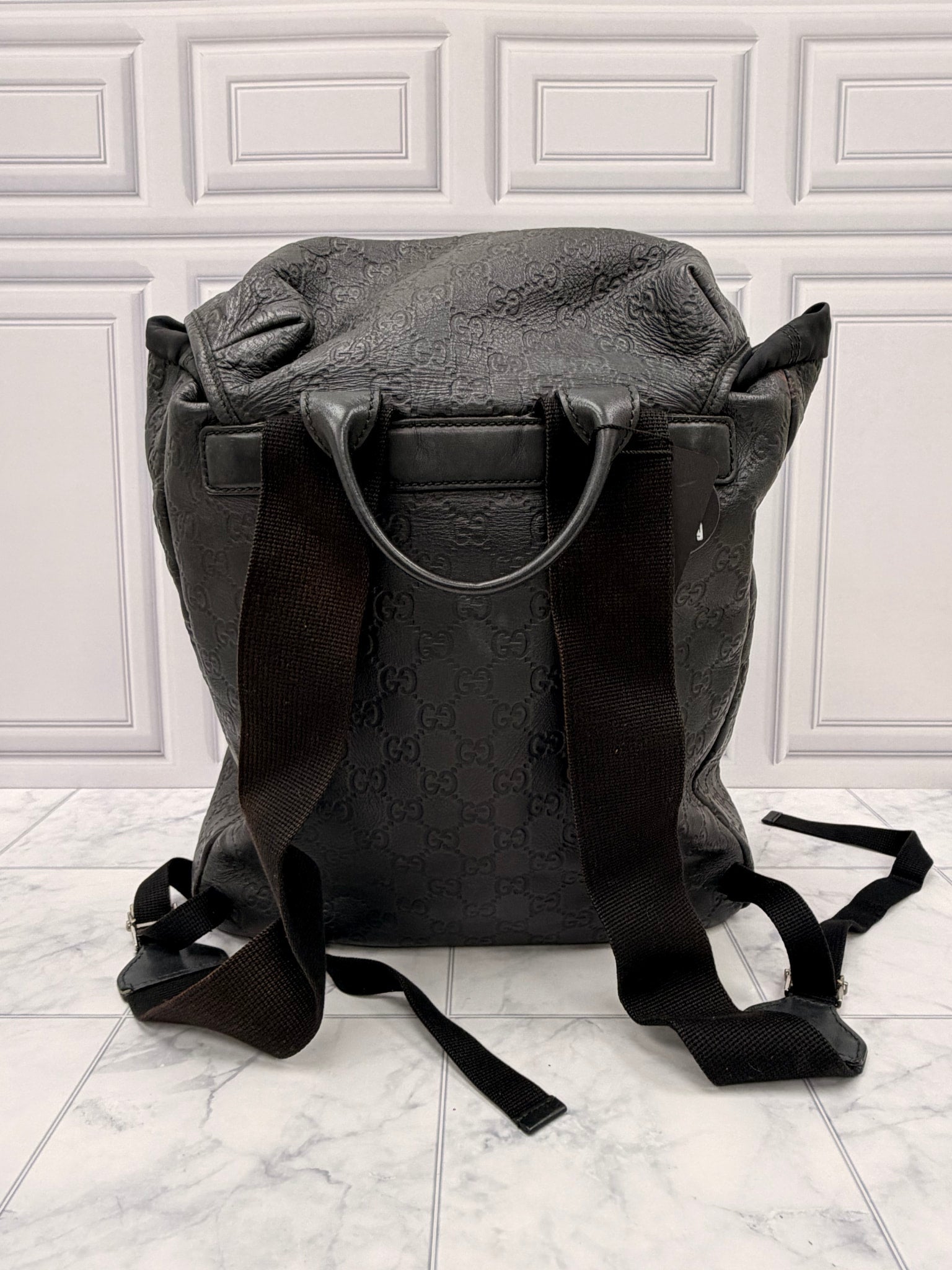 Gucci Black Guccissima Leather Backpack