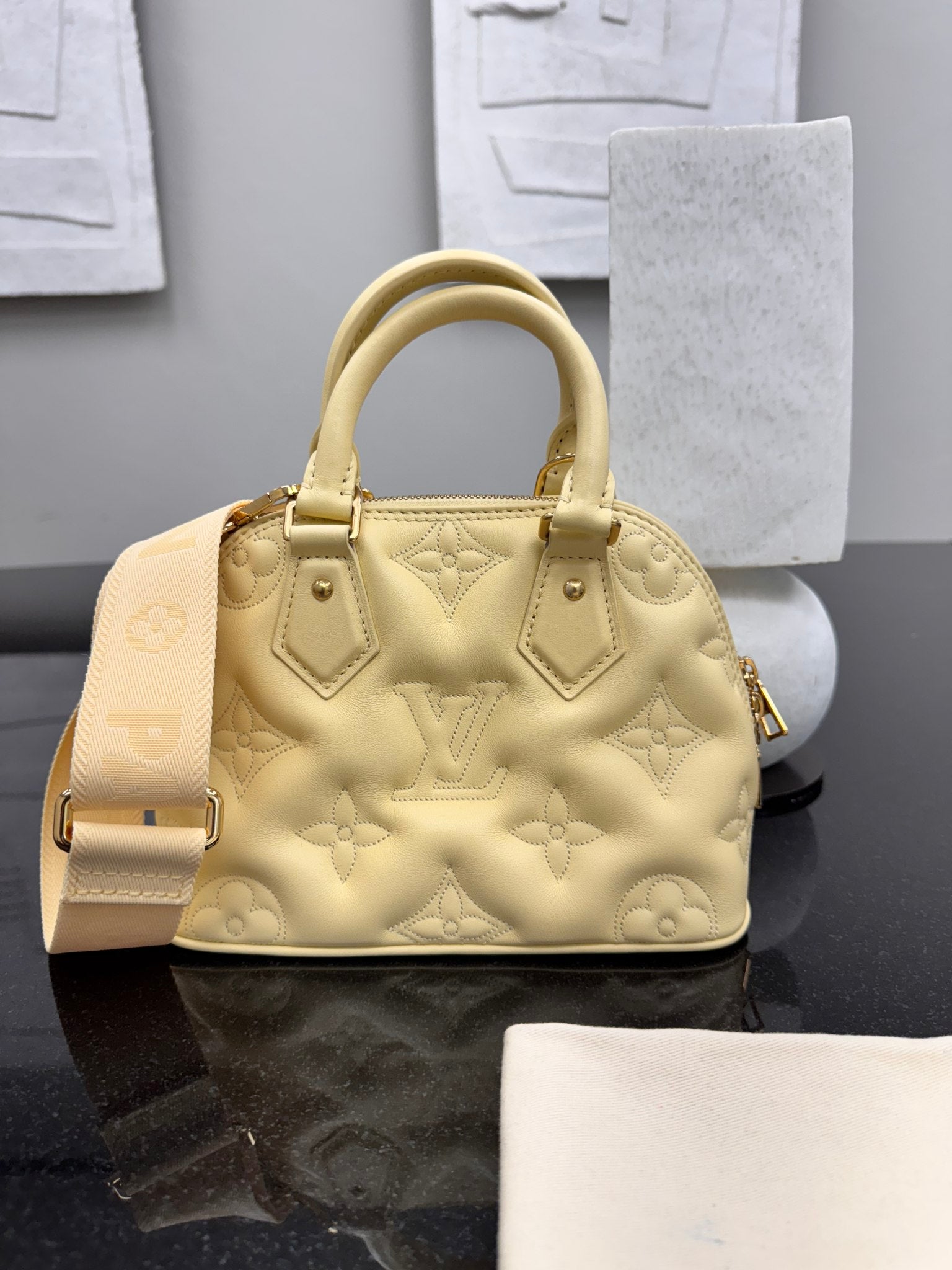 Louis Vuitton Yellow Bubblegram Leather Alma BB Crossbody Bag