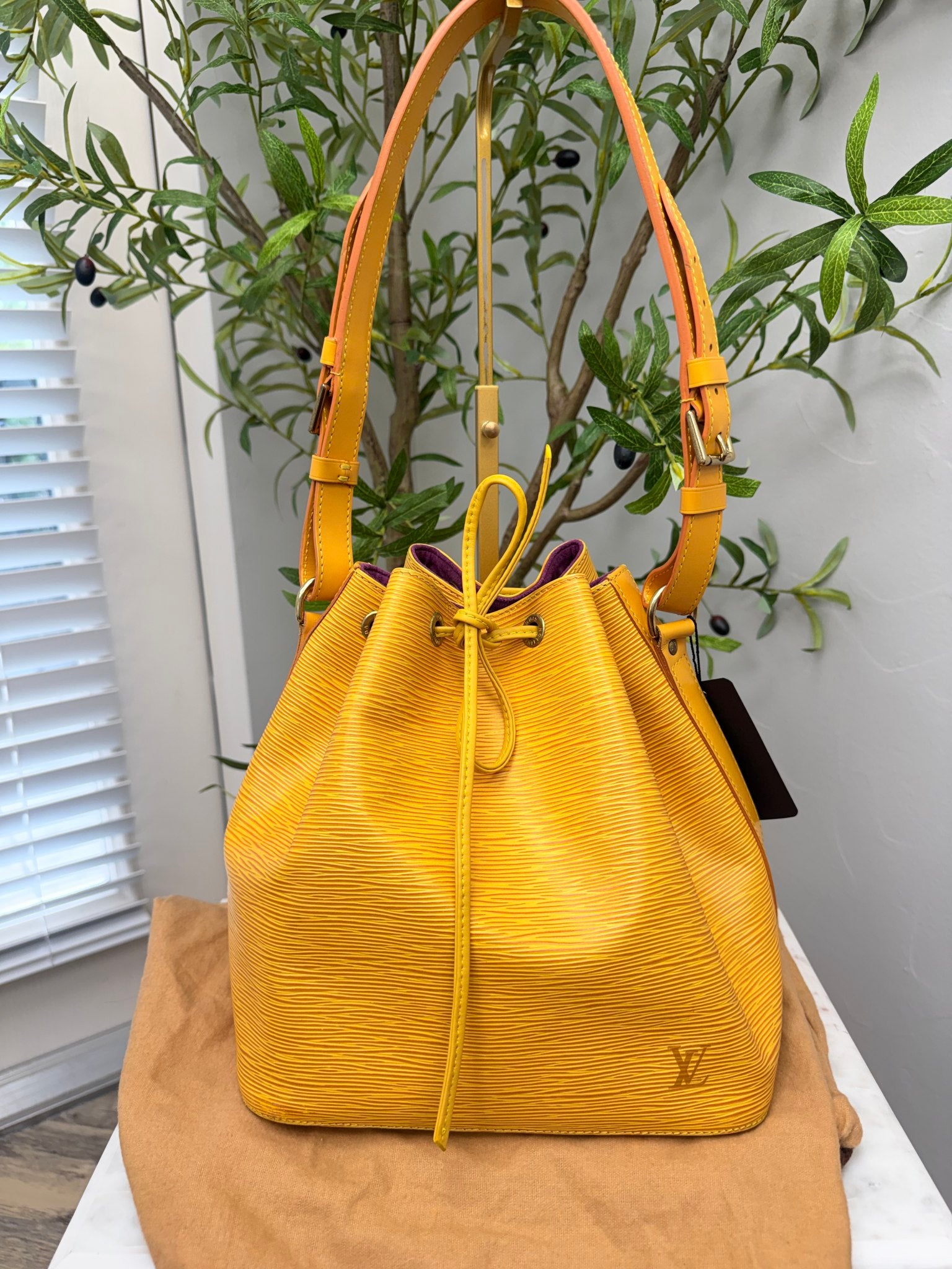 Louis Vuitton Yellow Epi Leather Petite Noe Shoulder Bag