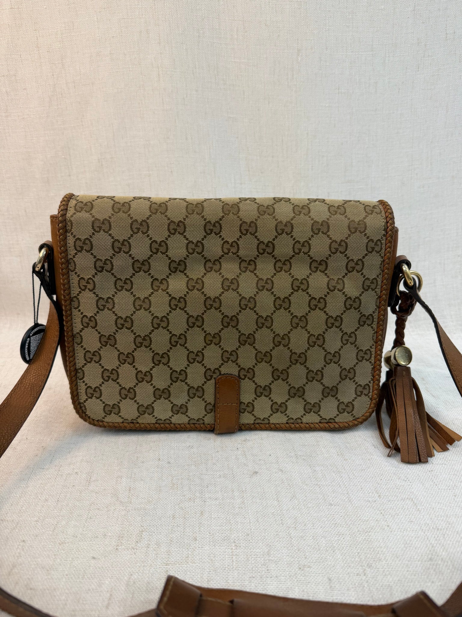 Gucci Brown GG Canvas Print Messenger Bag