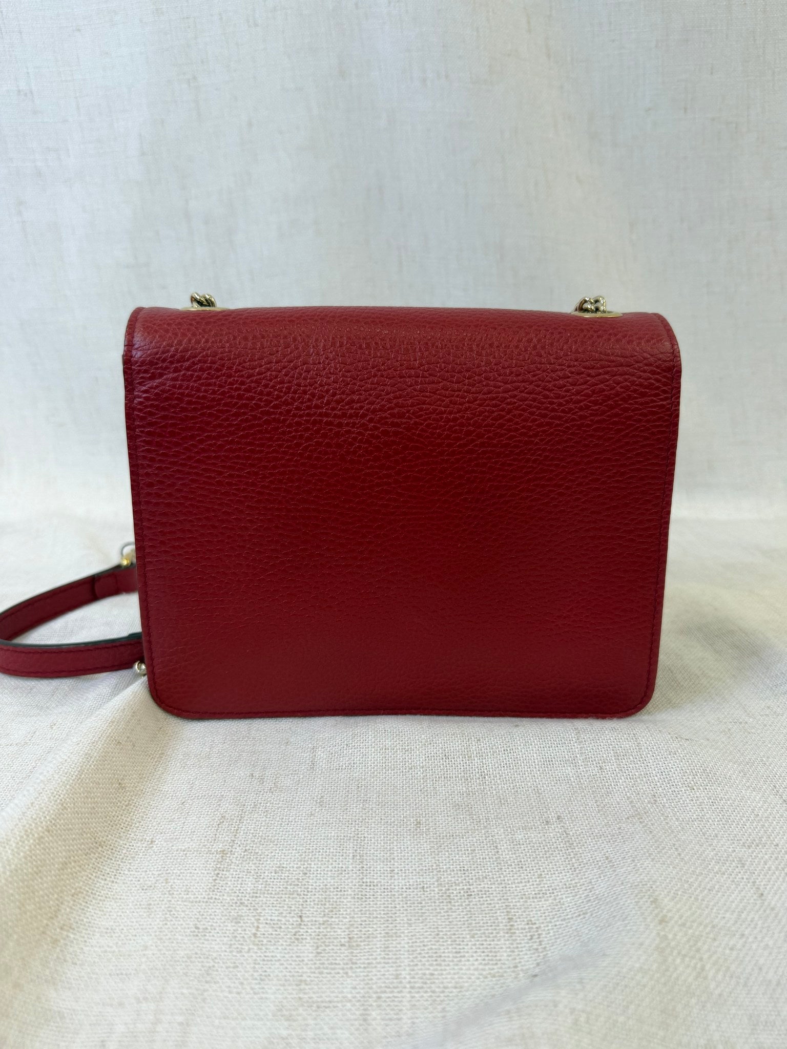 Gucci Red Leather Interlocking G Shoulder Bag