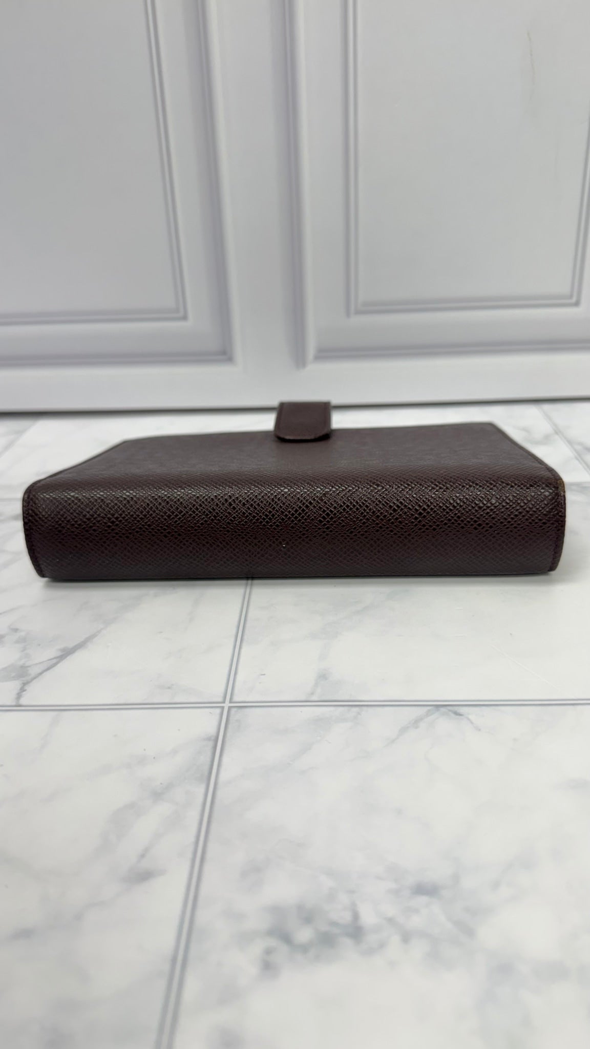 Louis Vuitton Burgundy Taiga Leather Notebook Agenda Cover MM