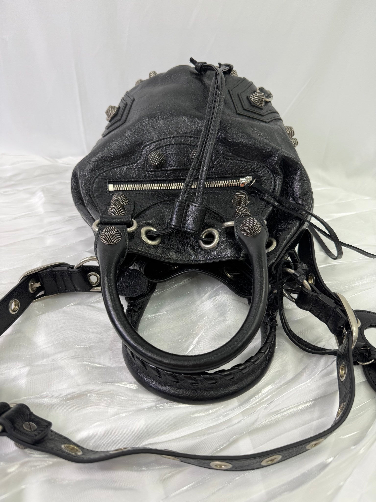 Balenciaga Black Leather Le Cagole Bucket Bag