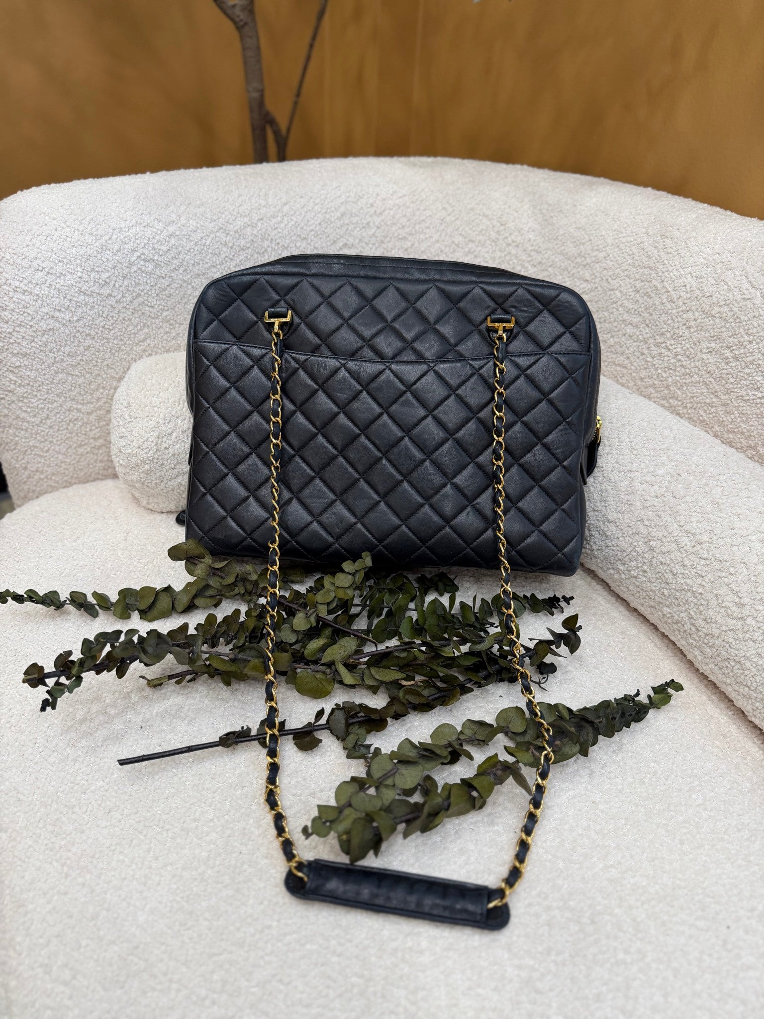 Chanel Black Quilted Lambskin Dome Chain Shoulder Bag