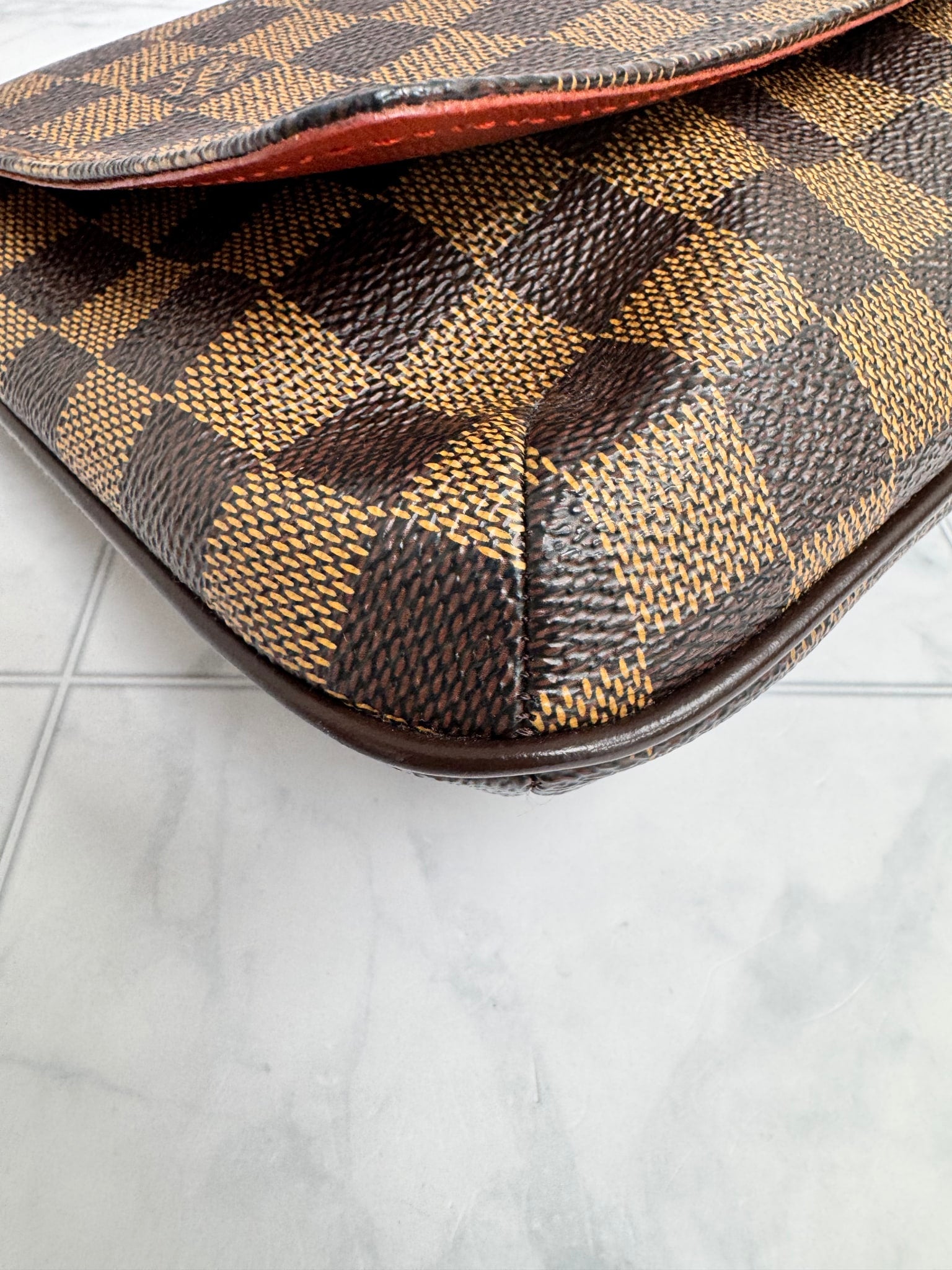 Louis Vuitton Damier Ebene Canvas Musette Tango Long Strap Crossbody