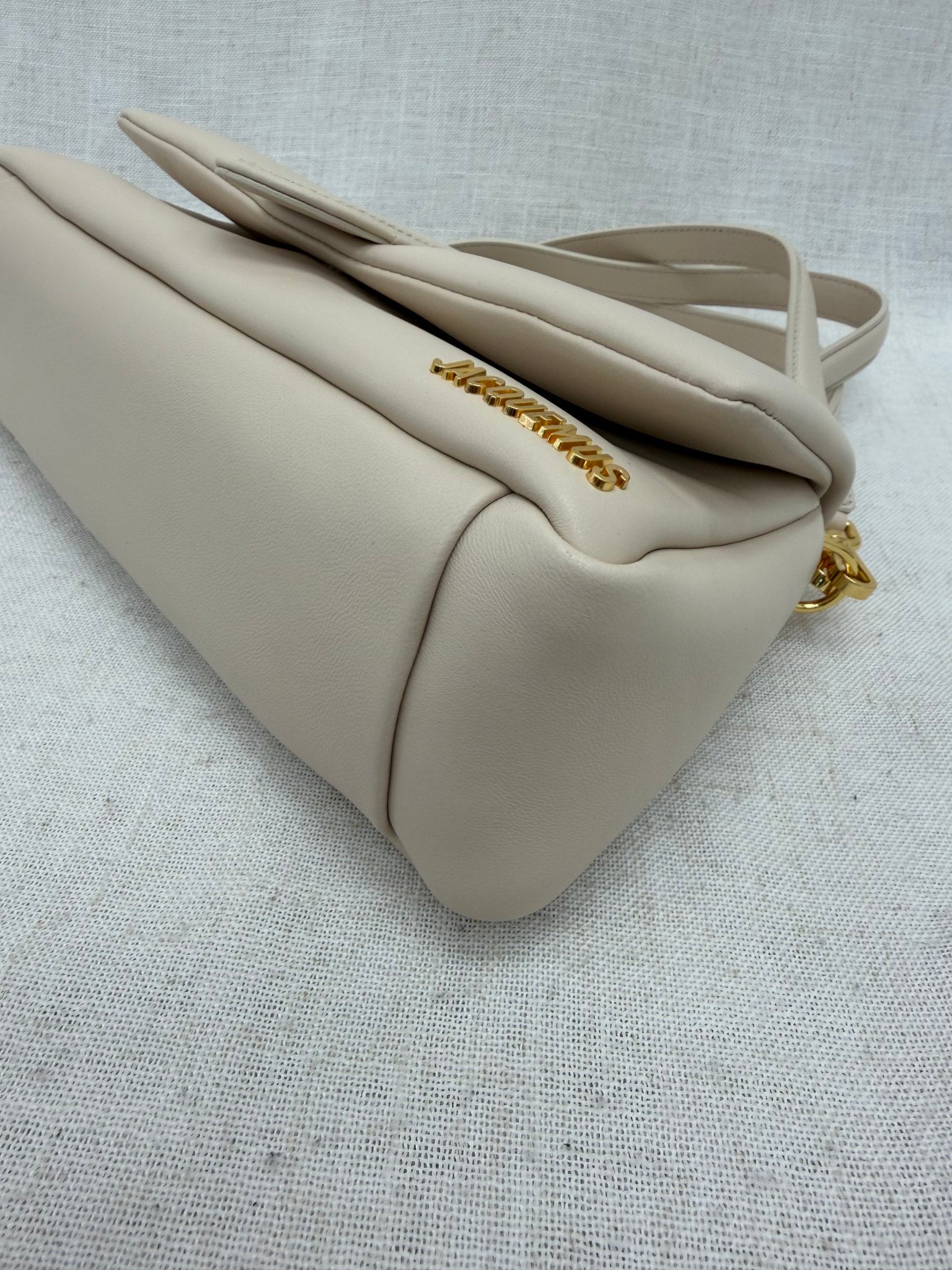 LIKE NEW - Jacquemes Beige Leather Le Bambimou 2Way Bag
