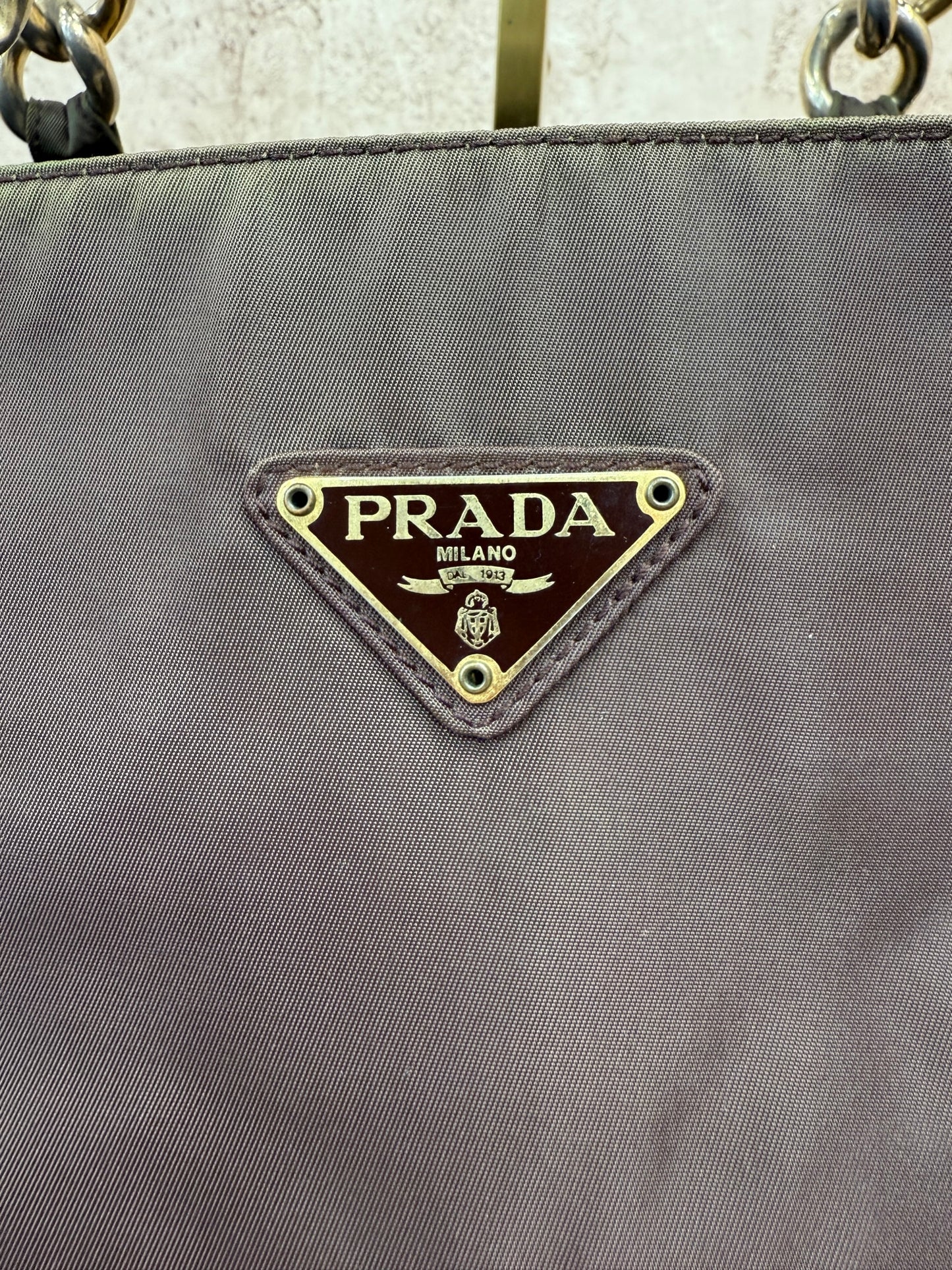 Prada Brown Nylon Handbag