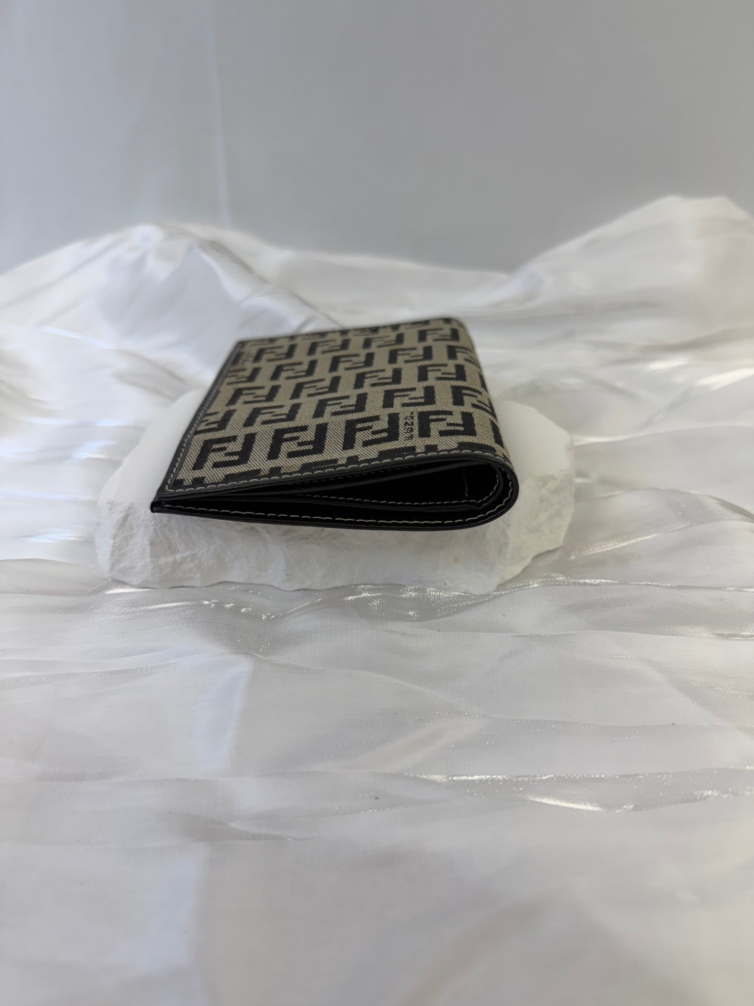 Fendi Black Canvas Zucca Bifold Wallet