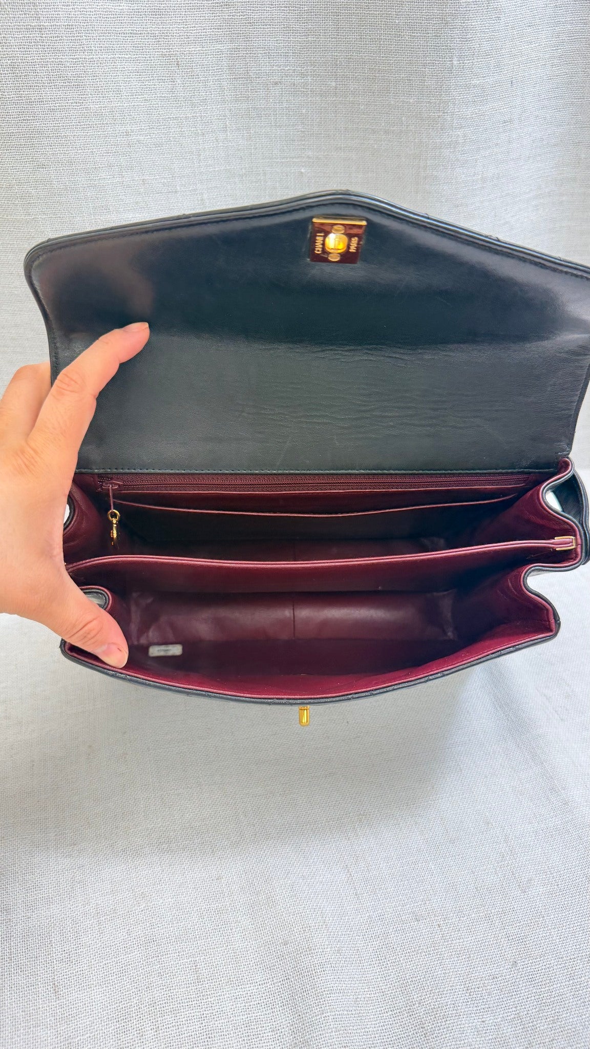 Chanel Black Lambskin Vintage Envelope Flap Shoulder Bag